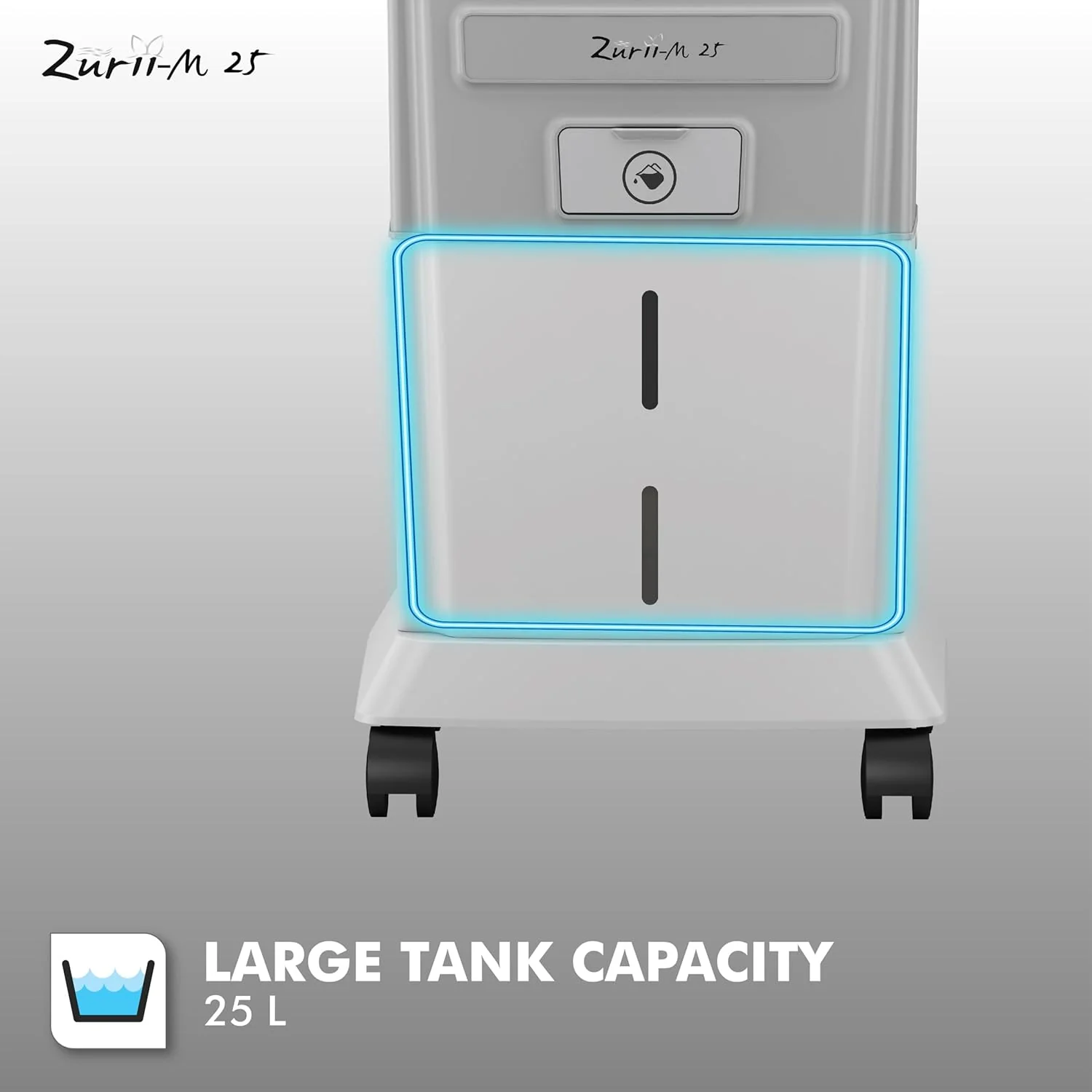 Havells Zurii-M 25L Tower Air Cooler for home | Powerful Air Delivery | Everlast Pump | Fully Collapsible Louvers | Bacteria Shield, High Density Honeycomb Pads | Heavy Duty (Light Grey/Grey) - Image 6