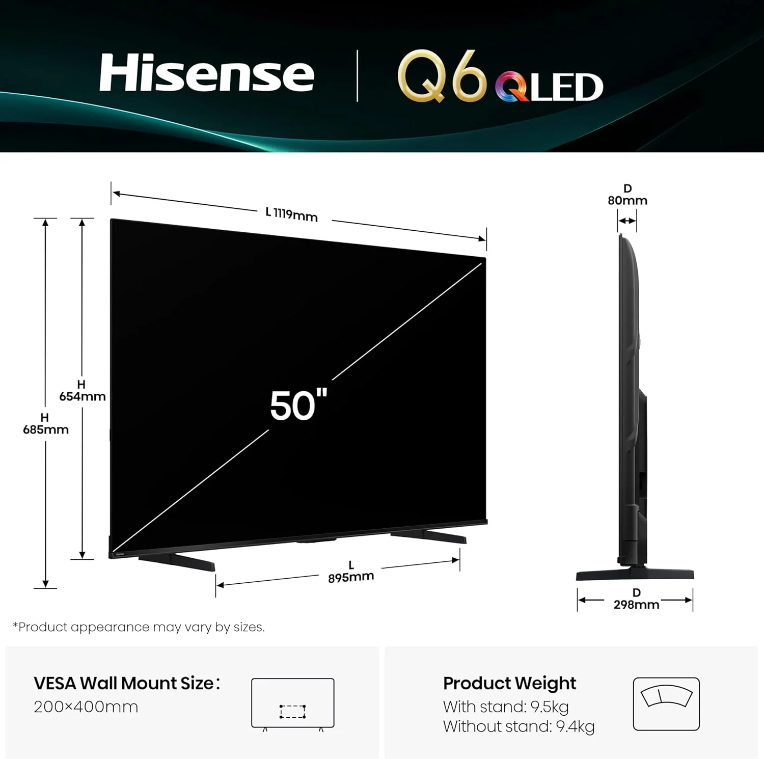 Hisense 126cm (50 inches) 4K UHD QLED Smart TV with Dolby Vision &amp; Atmos, AI Upscaling, Game Mode Plus &amp; Alexa Built-in (50Q6Q) - Image 6