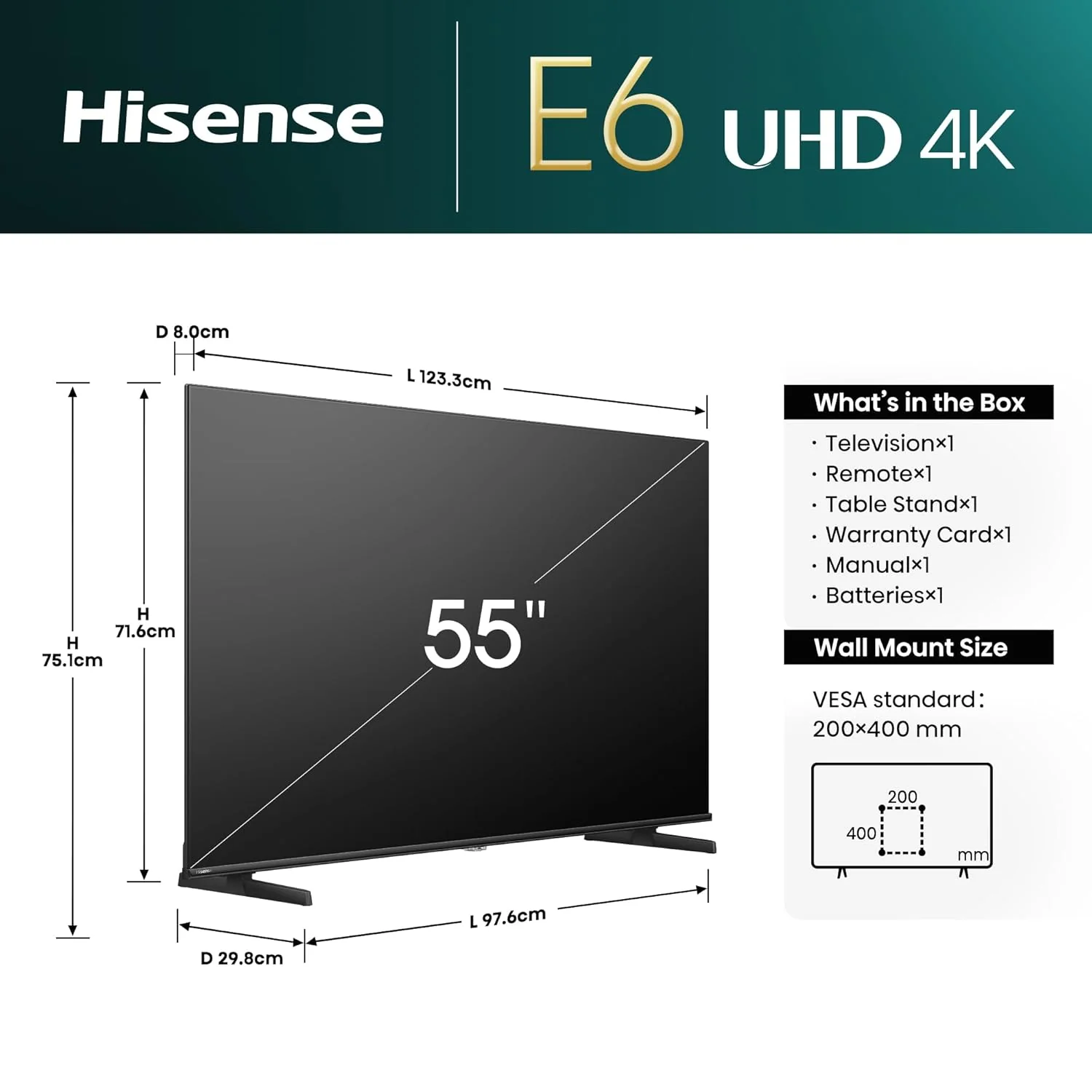 Hisense 139 cm (55 inches) E6N Series 4K Ultra HD Smart LED Google TV 55E6N (Black) - Image 4