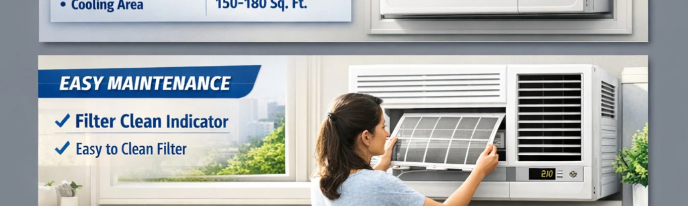 Hitachi 1.5 Ton 3 Star Window Fixed Speed AC (Copper, Filter Clean Indicator, RAW318HIDO, New BEE Rated, White) - Image 2