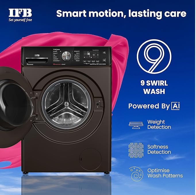 IFB 10Kg 5 Star with Deep Clean Oxyjet Technology, AI Powered, Wi-Fi, Fully Automatic Front Load Washing Machine (EXECUTIVE PLUS MXC 1014 SSL, Steam Refresh Program with Eco Inverter, Mocha, 2024) - Image 7