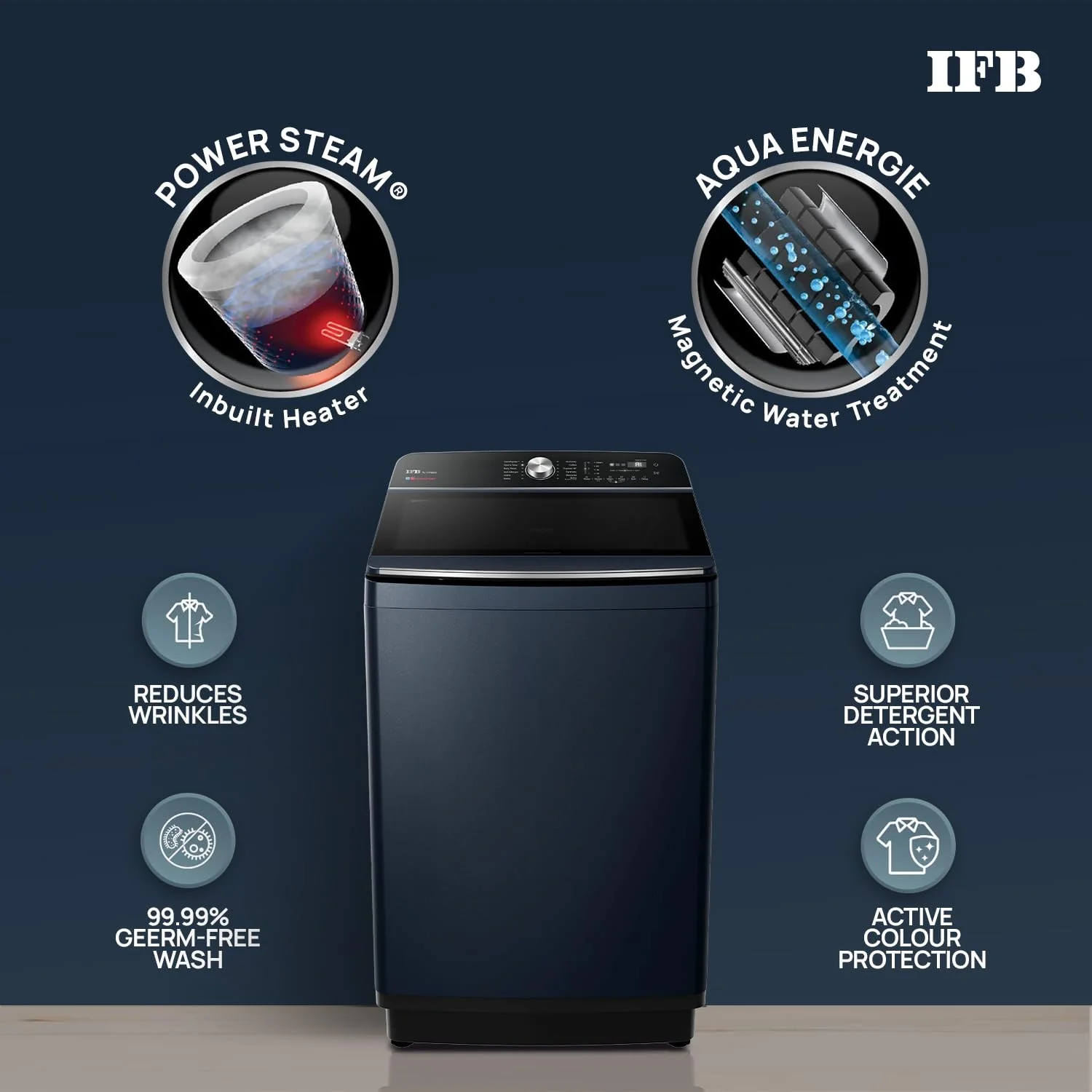 IFB 11 Kg 5 Star with DeepClean® Technology, AI Powered, Fully Automatic Top Load Washing Machine (2025 Model, TL111RB2SN, PowerSteam®, Inbuilt Heater, 5D Wash, Aqua Energie, Royal Blue) - Image 5