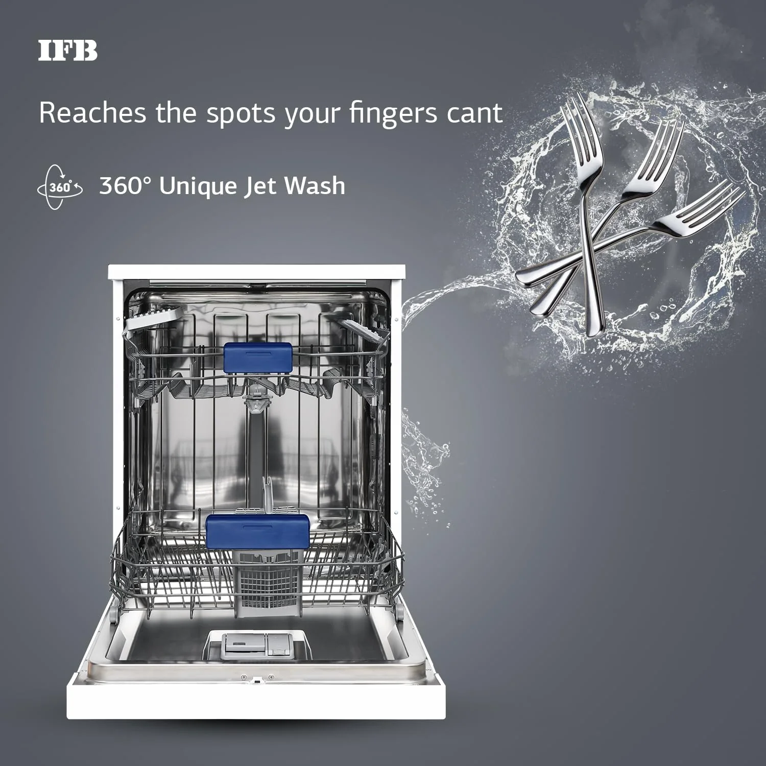 IFB 14 Place Settings with DeepClean® Technology Freestanding Dishwasher (Neptune FX14, White, 70° Hot Water Wash with Hygienic Steam Drying, Perfect for Indian Utensils) - Image 3