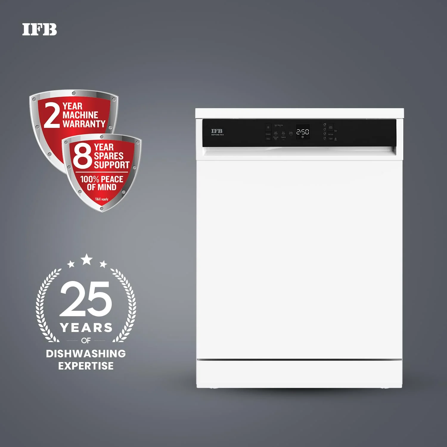IFB 14 Place Settings with DeepClean® Technology Freestanding Dishwasher (Neptune FX14, White, 70° Hot Water Wash with Hygienic Steam Drying, Perfect for Indian Utensils) - Image 5