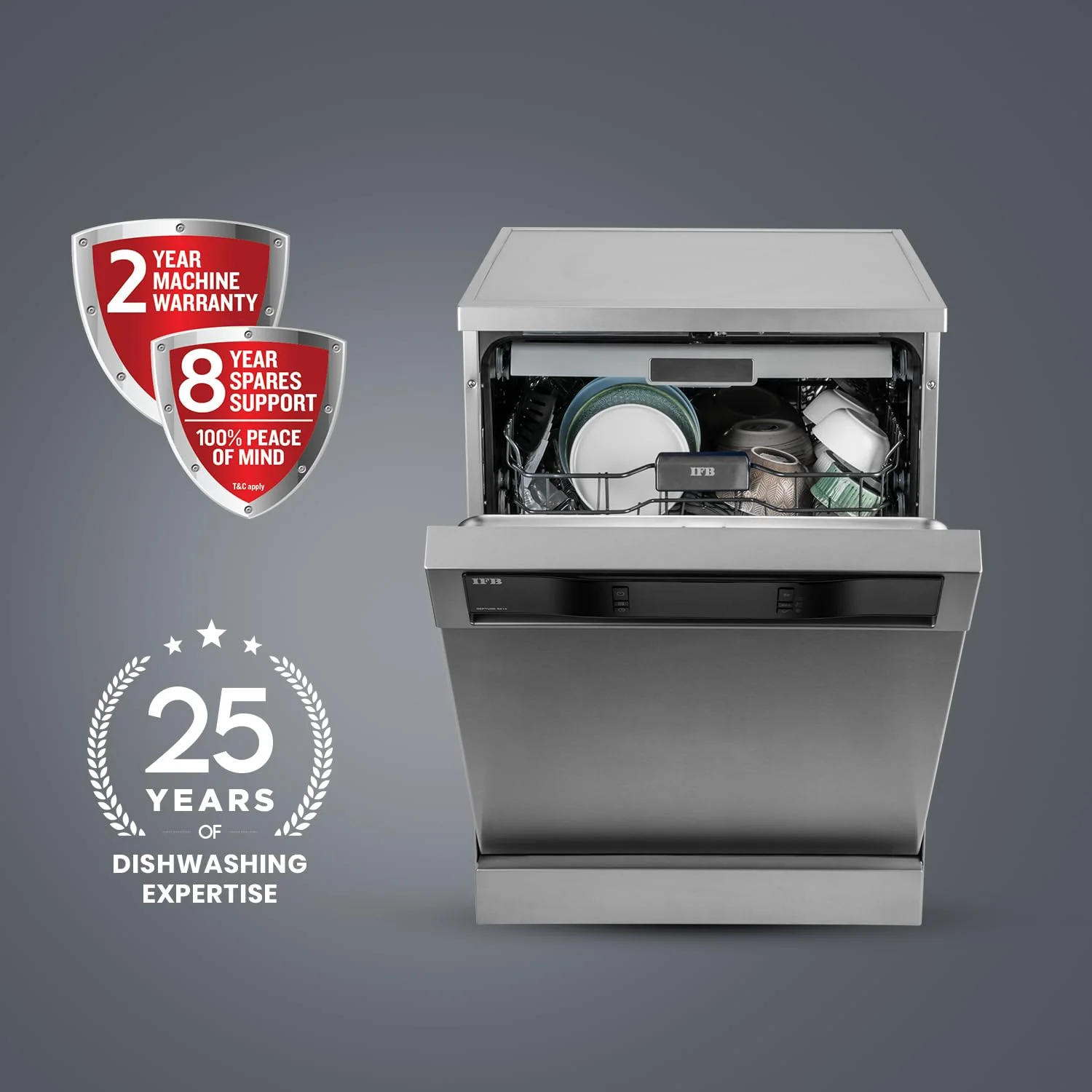 IFB 16 Place Settings with DeepClean® Technology Powered by AI Freestanding Dishwasher (Neptune SX16, Pearl Grey, Auto Door Open for Effective Drying, Interior LED Lighting) - Image 5