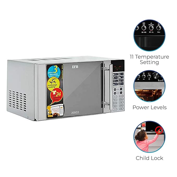 IFB 20 L Convection Microwave Oven (20SC2, Metallic Silver, With Starter Kit) - Image 2