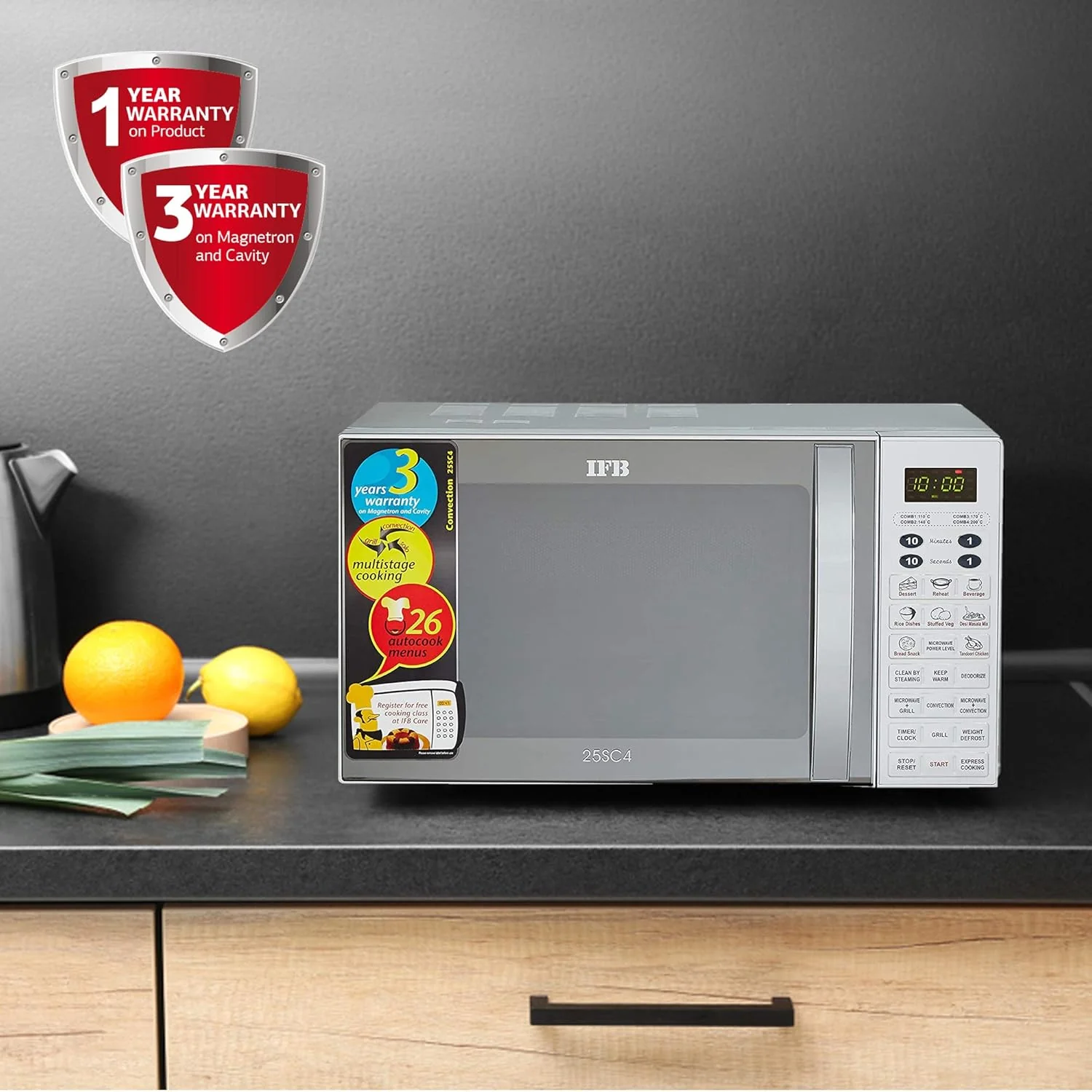 IFB 25 L Microwave Conventional Oven (25SC4, Metallic Silver, With Starter Kit) - Image 3