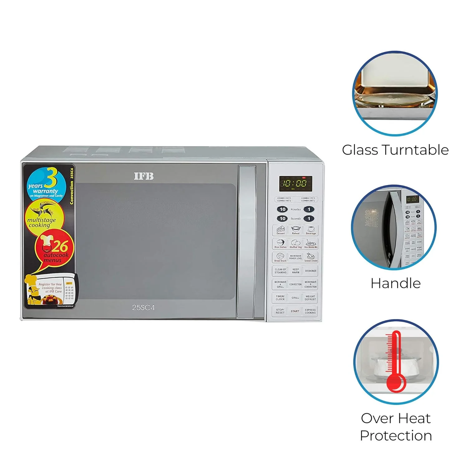 IFB 25 L Microwave Conventional Oven (25SC4, Metallic Silver, With Starter Kit) - Image 4