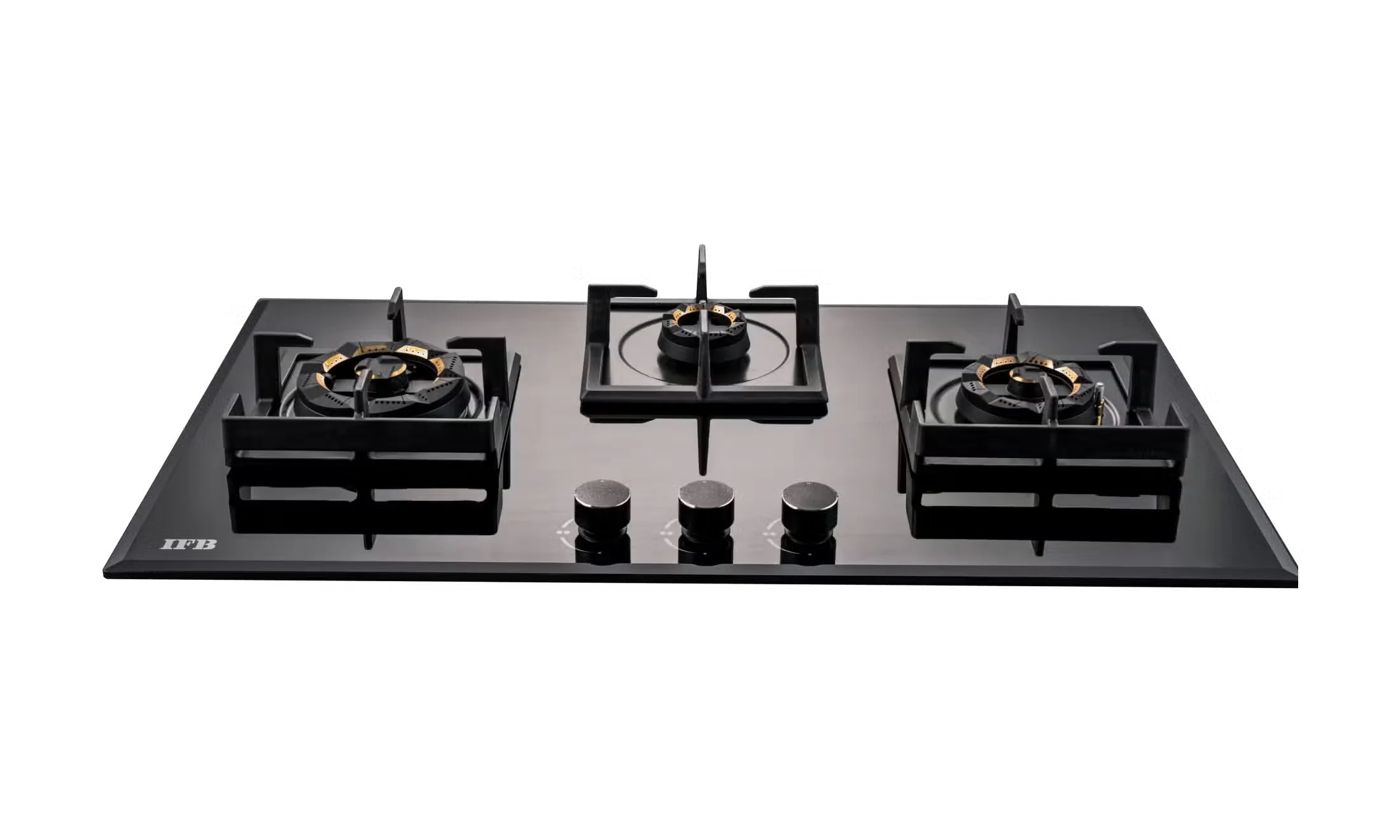 IFB 3 Burners Hybrid Hob with Bevelled Tempered Black Glass - Image 3