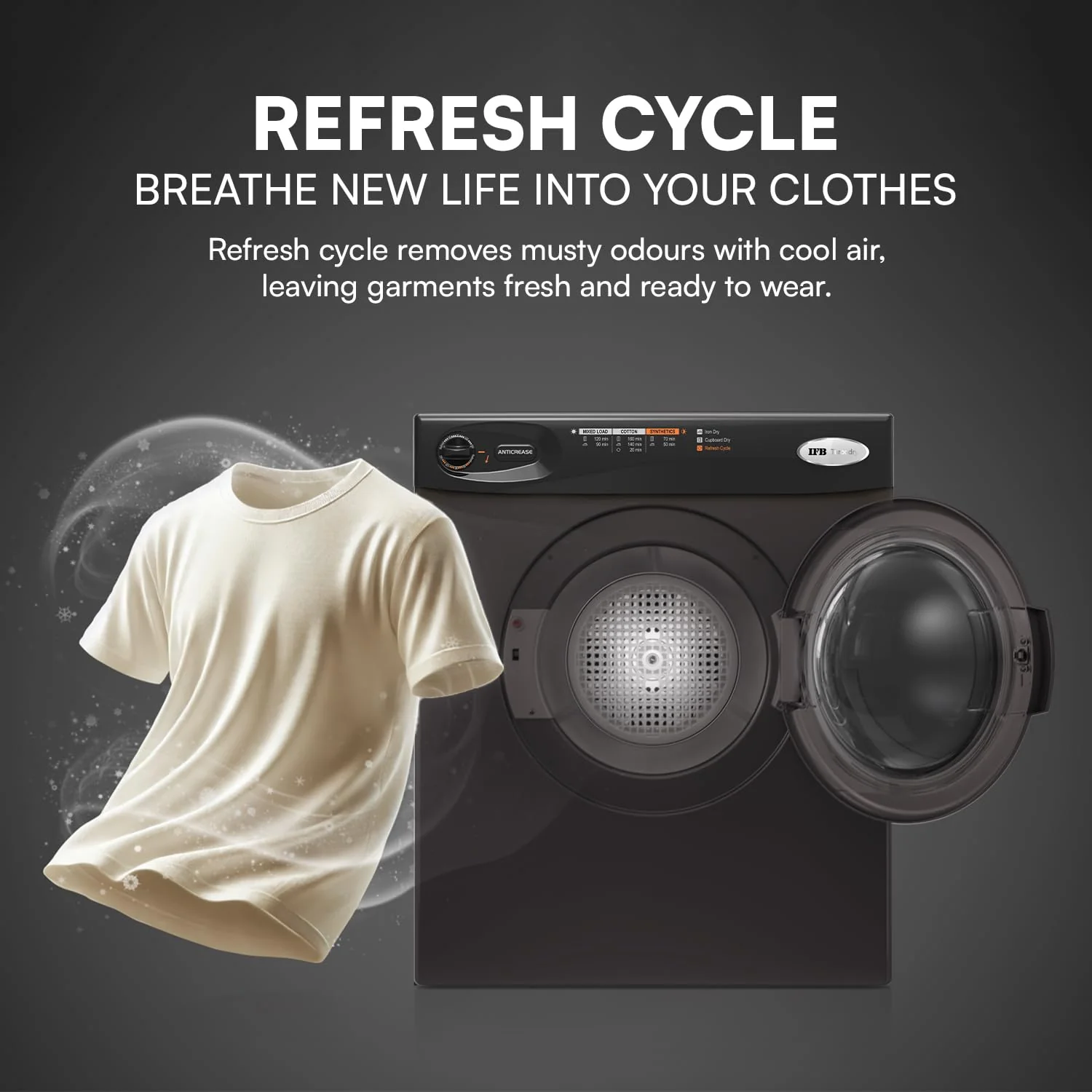 IFB 5.5 Kg Front Load Clothes Dryer | Turbo Dry MX | 55 rpm | Mocha - Image 6