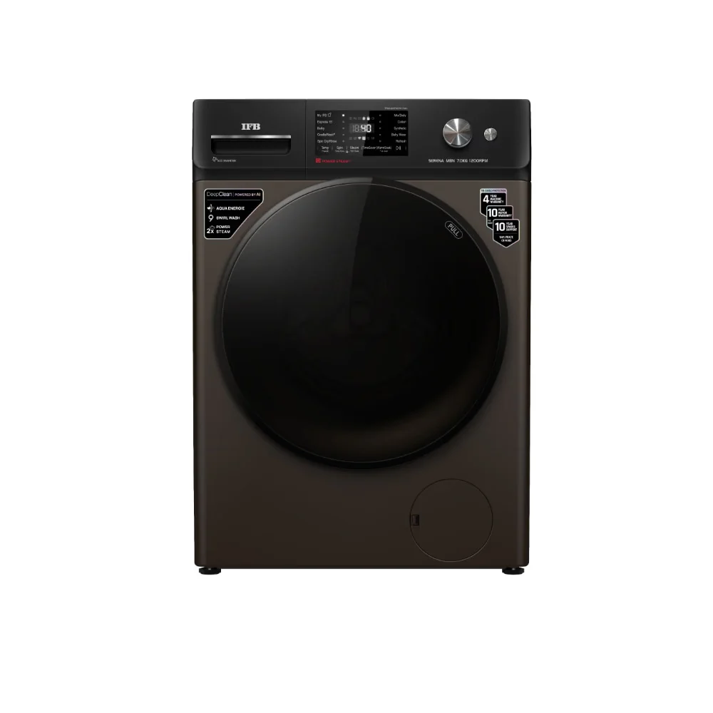 IFB 7 Kg 5 Star, DeepClean® Technology, AI Powered, WiFi, Fully Automatic Front Load Washing Machine (SERENA MBN 7012K CMS , PowerSteam®, 9 Swirl, Steam Refresh, Inbuilt Heater, Mocha)