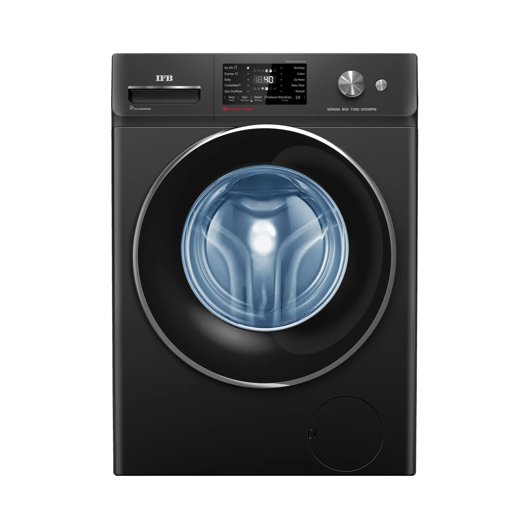 IFB 7 kg 5 Star Front Load Washing Machine  | 1200 RPM (Serena BXN 7012K CMS, Black)