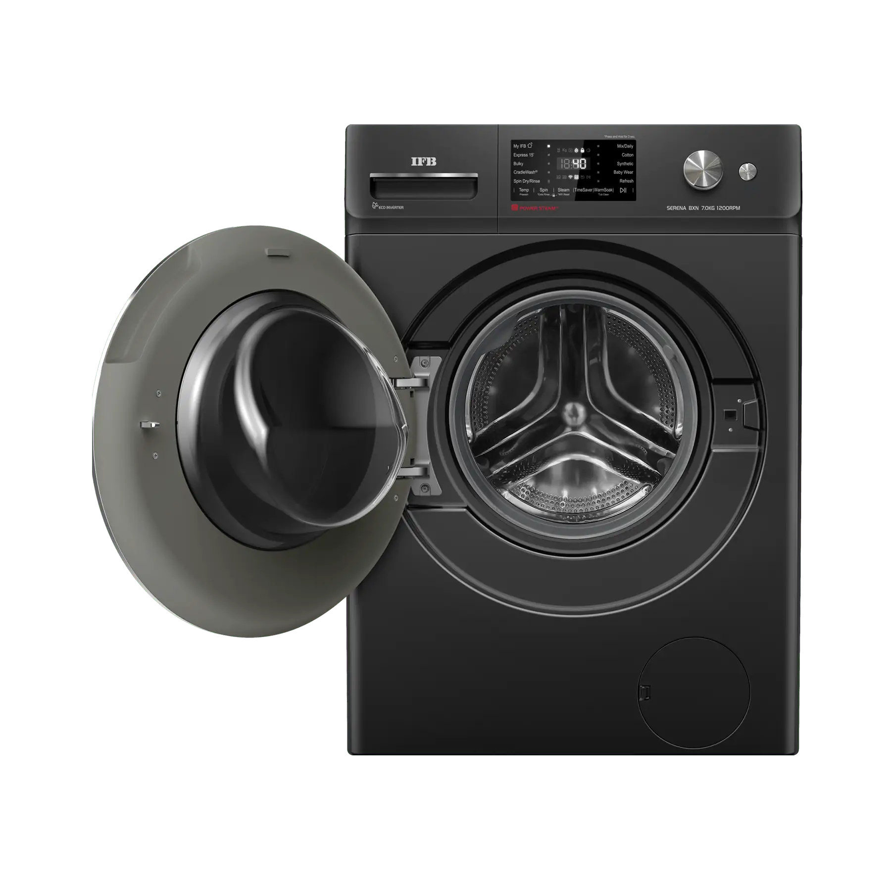 IFB 7 kg 5 Star Front Load Washing Machine  | 1200 RPM (Serena BXN 7012K CMS, Black) - Image 2