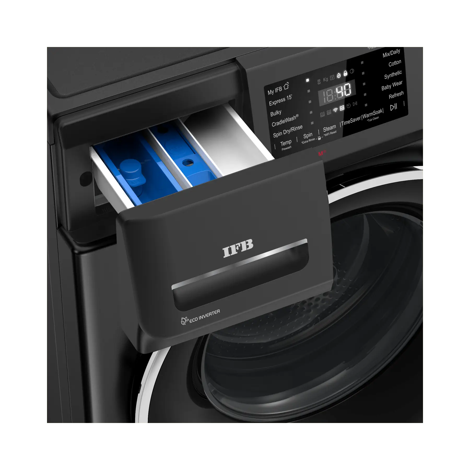 IFB 7 kg 5 Star Front Load Washing Machine  | 1200 RPM (Serena BXN 7012K CMS, Black) - Image 3