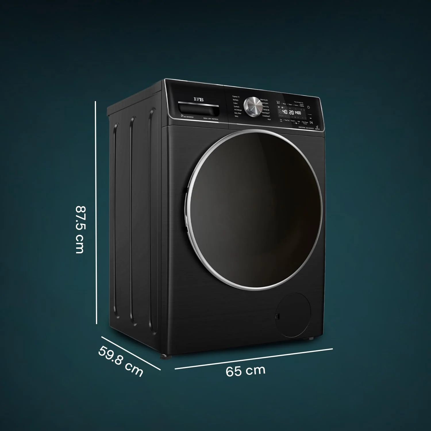 IFB 8.5 Kg / 6.5 Kg / 2.5 Kg 5 Star, Front Load 3-In-1, AI Powered, Fully Automatic Washer Dryer Refresh (2023 Model, Laundrimagic, Executive ZXB, 9 Swirl Wash, Eco Inverter Technology, Black) - Image 2