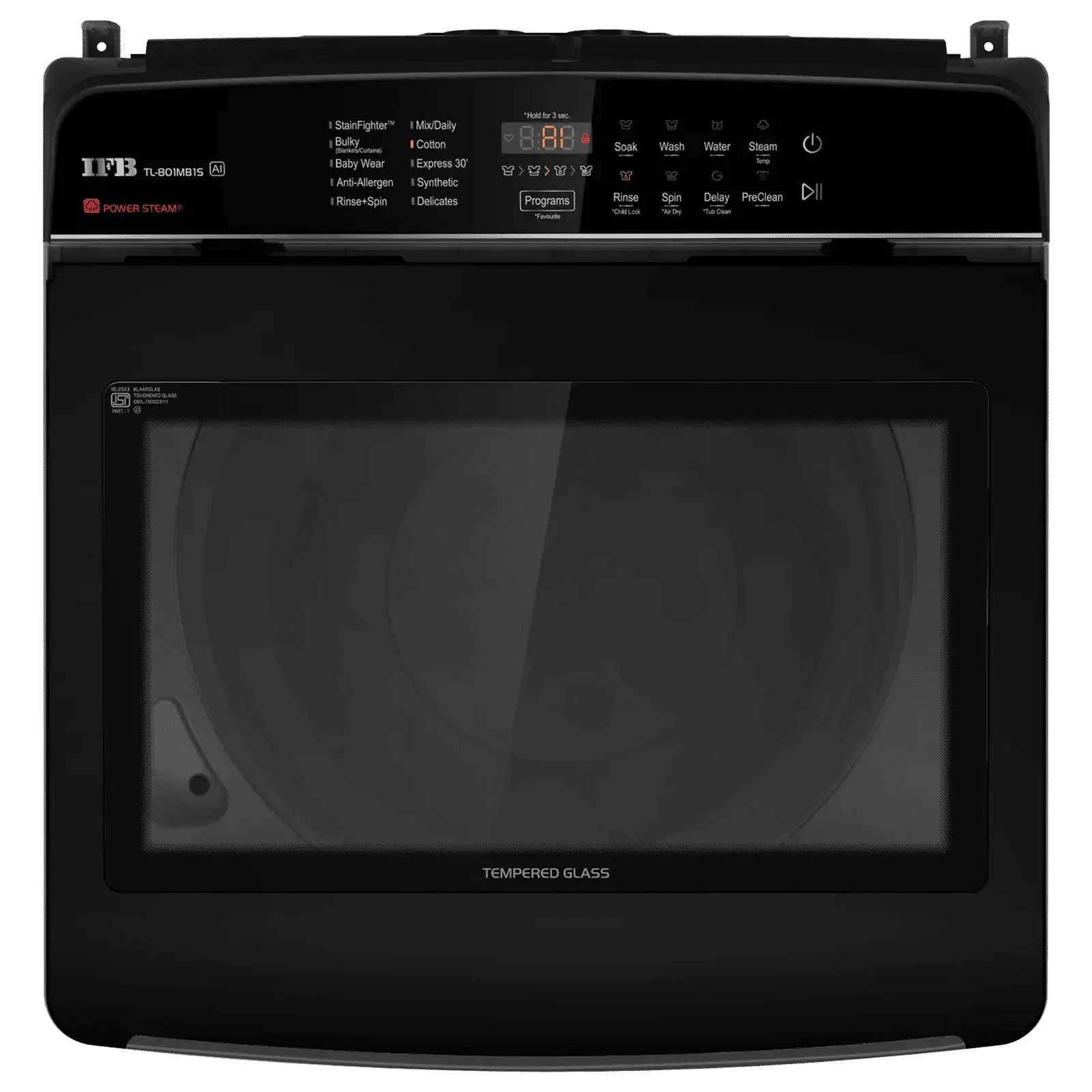 IFB  8 Kg 5 STAR Fully Automatic Built-in Heater Top Load Washing Machine With Steam ,Warm Soak | Power Steam | AI Technology | Mid Night Black (TL801MB1S) - Image 3