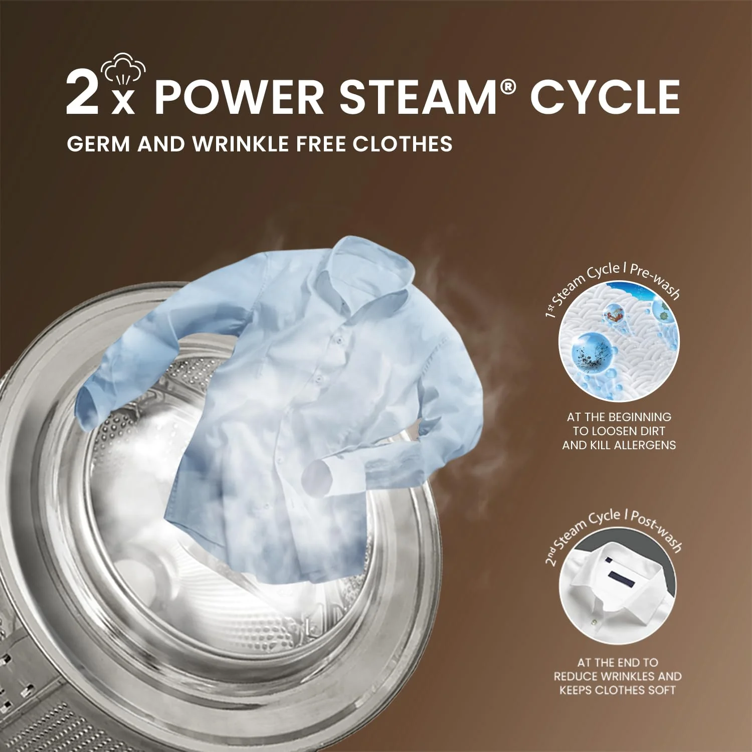 IFB 9 Kg 5 Star with DeepClean® Technology, AI Powered, WiFi, Fully Automatic Front Load Washing Machine (EXECUTIVE MXN 9014K CMS, PowerSteam®, 9 Swirl, Steam Refresh, Eco Inverter, Mocha) - Image 7