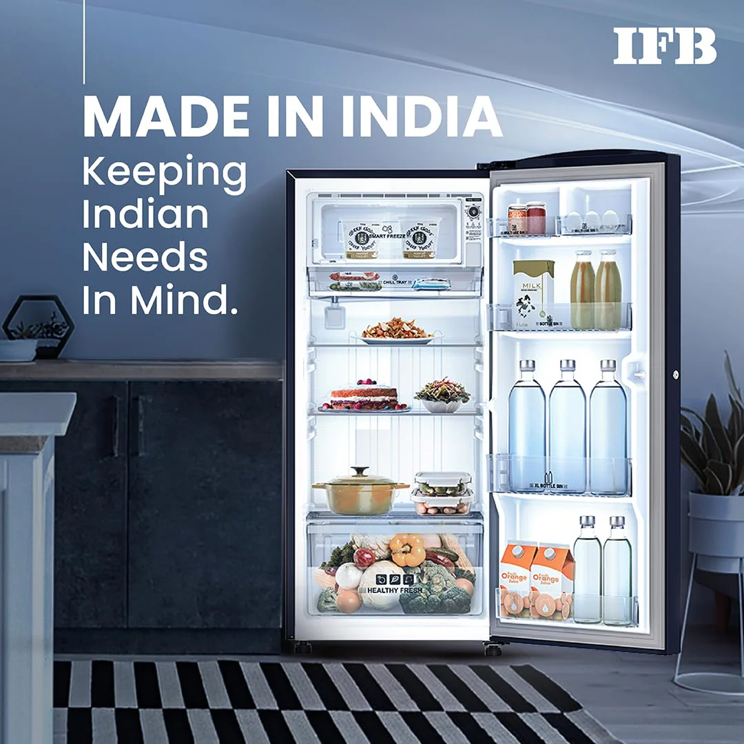 IFB Smart Choice 187L 2 Star Direct-Cool Single Door Refrigerator (IFBDC-2132NCSE, Blue) Extraordinary Storage with Humidity Controller - Image 3