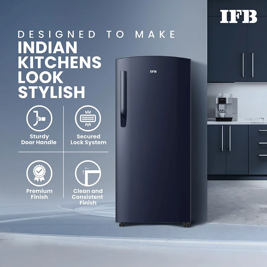 IFB Smart Choice 187L 2 Star Direct-Cool Single Door Refrigerator (IFBDC-2132NCSE, Blue) Extraordinary Storage with Humidity Controller - Image 4