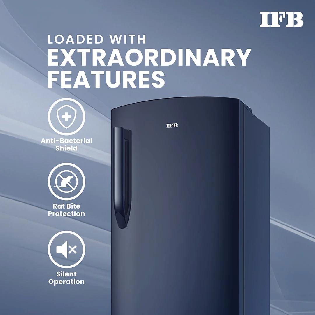 IFB Smart Choice 187L 2 Star Direct-Cool Single Door Refrigerator (IFBDC-2132NCSE, Blue) Extraordinary Storage with Humidity Controller - Image 6