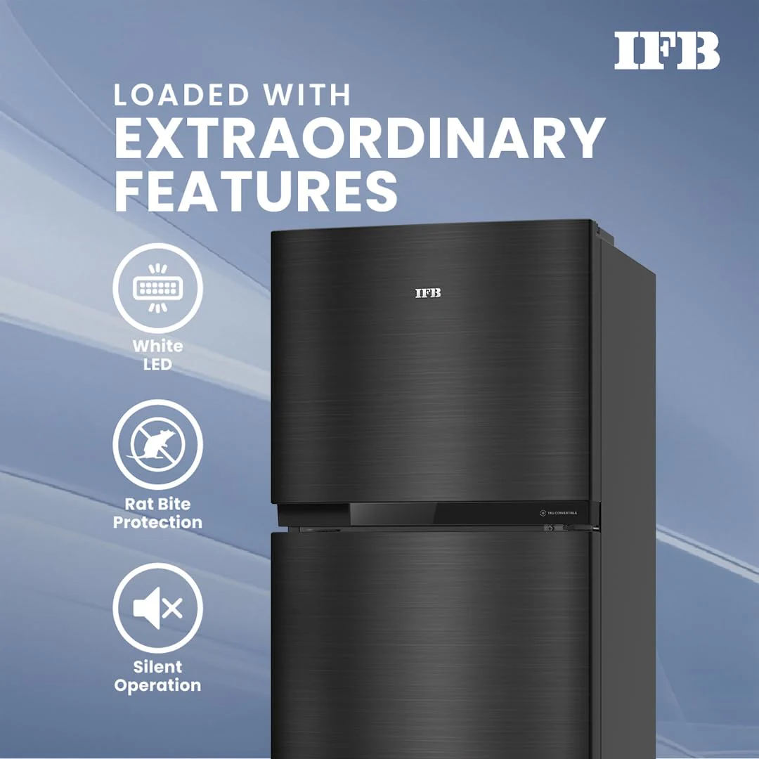 IFB Smart Choice 243L 2 Star Tru Convertible 10-in-1 Frost Free Double Door Refrigerator (IFBFF-2902NKSET, Metal Black, 360 Degree Cooling, Extraordinary Space) - Image 6