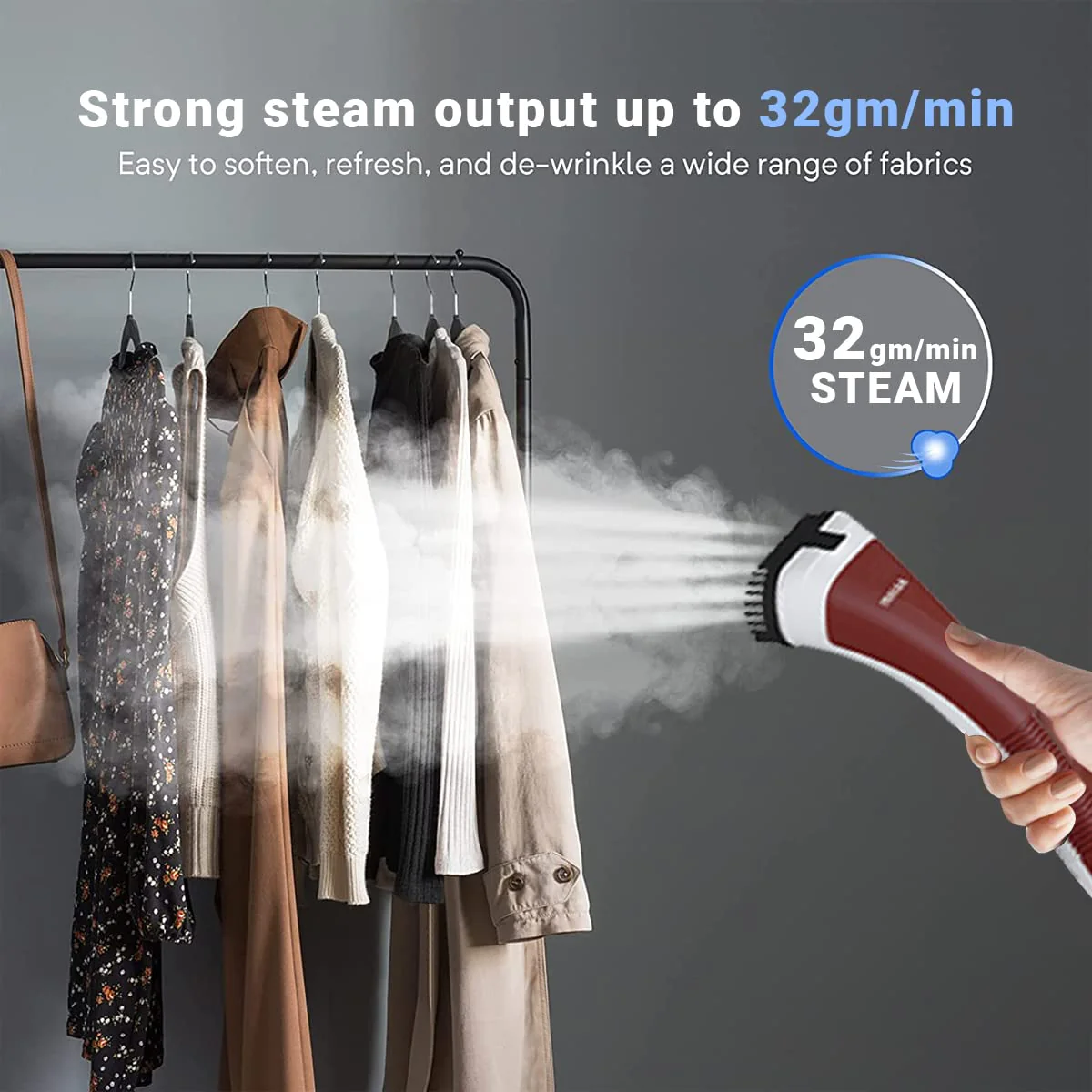 INALSA Standing Garment Steamer 2000 W|Double Pole With 90° &amp; 180° Adjustable Ironing Board |Adjustable Pole Height|2.2 L Water Tank|45 Sec Heat Up Time|32g/min Steam Output |2 Y Warranty,Swiftix 2000 - Image 6