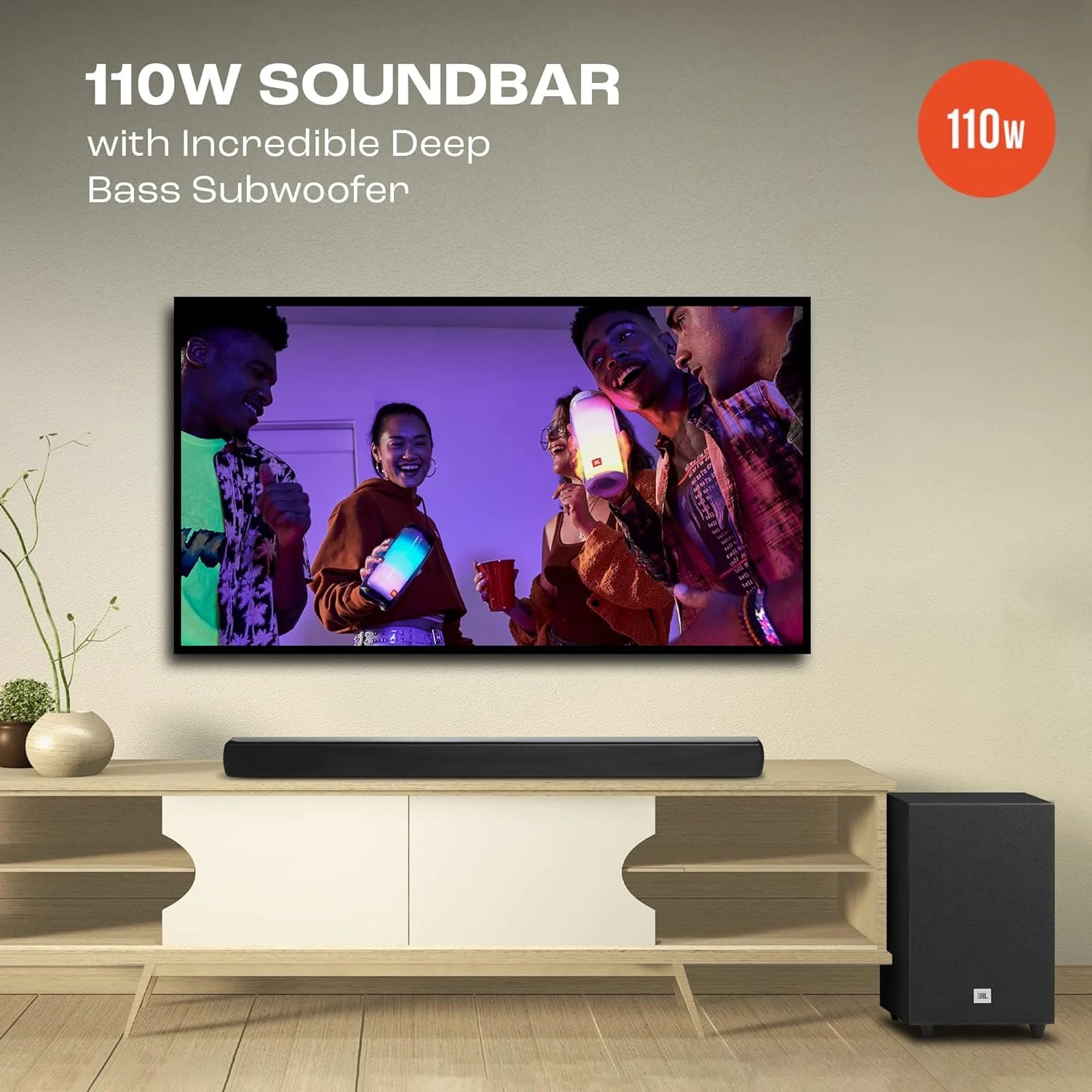 JBL Cinema SB140, Dolby Digital Soundbar with Wired Subwoofer for Extra Deep Bass, 2.1 Channel Home Theatre with Remote, HDMI ARC, Bluetooth & Optical Connectivity (110W) - Image 5
