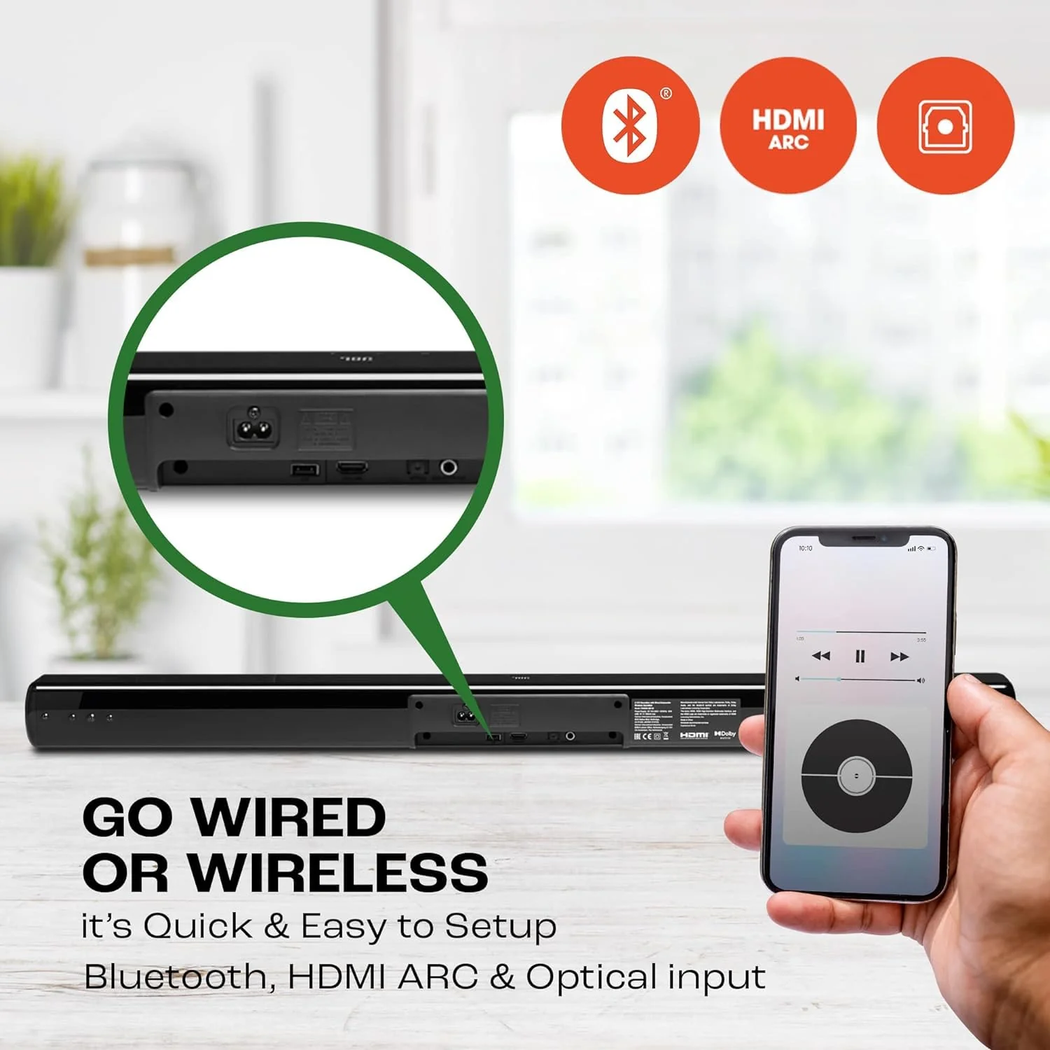 JBL Cinema SB140, Dolby Digital Soundbar with Wired Subwoofer for Extra Deep Bass, 2.1 Channel Home Theatre with Remote, HDMI ARC, Bluetooth & Optical Connectivity (110W) - Image 7