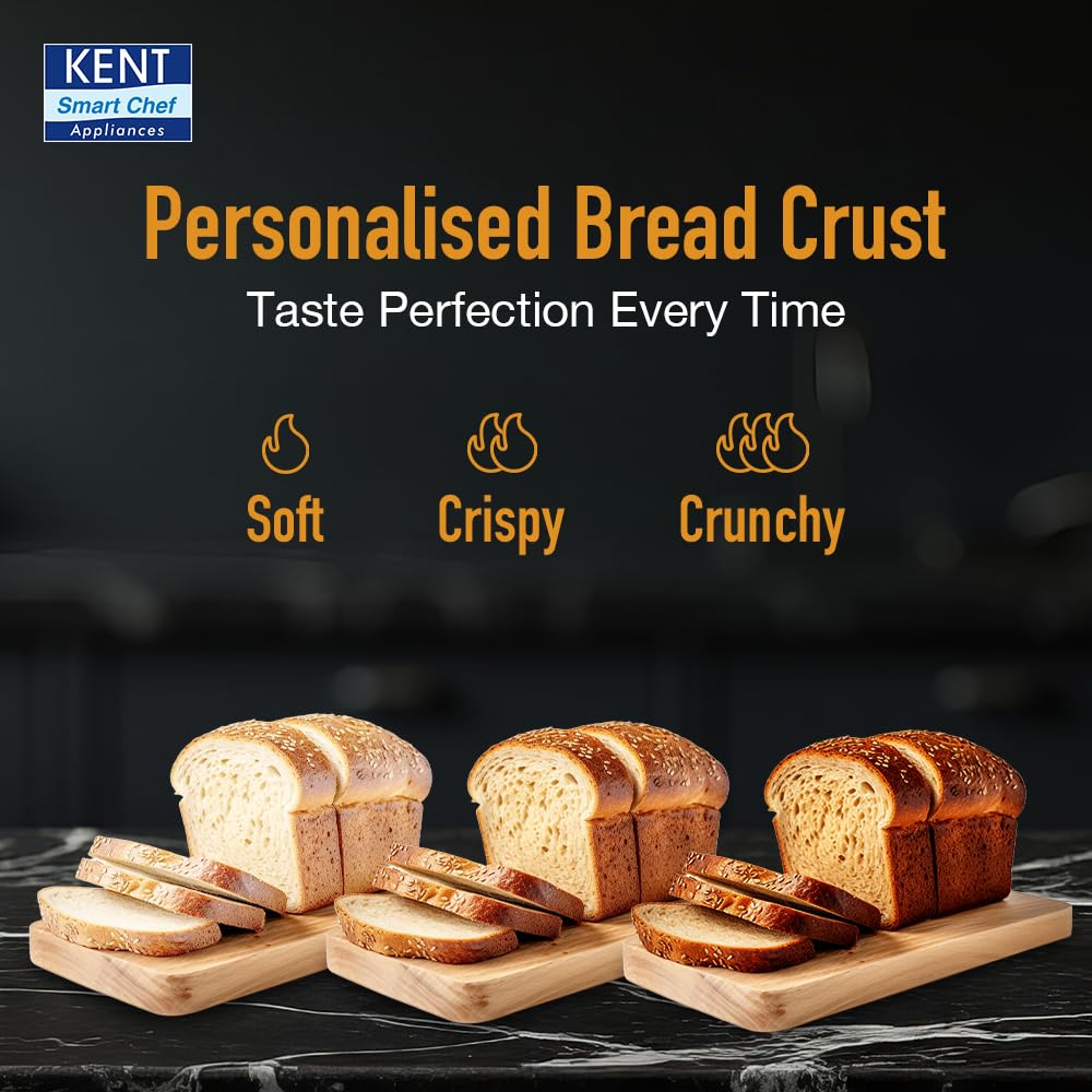 Kent Atta and Bread Maker for Home, Fully Automatic With 19 Pre-set Menu, 550w 16010 (Steel Grey) - Image 7