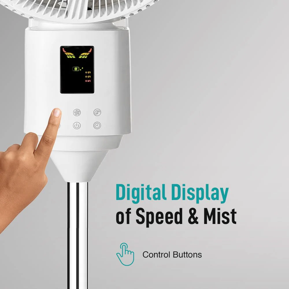 Kent KUHL Exzel H1 Next Gen Desert Cooler BLDC Pedestal with Mist &amp; Humidifier|8Blades |4Speed| Remote &amp; Touch Panel with Display| Height Adjustement| Low Noise|8 Hr Water Tank|400mm |Free installation - Image 6