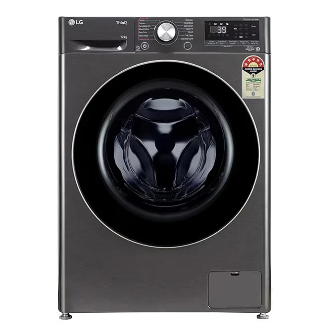LG 12 Kg 5 Star AI Direct Drive™ Fully Automatic Front Load Washing Machine (FHP1412Z9B, Platinum Black, TurboWash 360, Steam, Wi-Fi,)Platinum Black