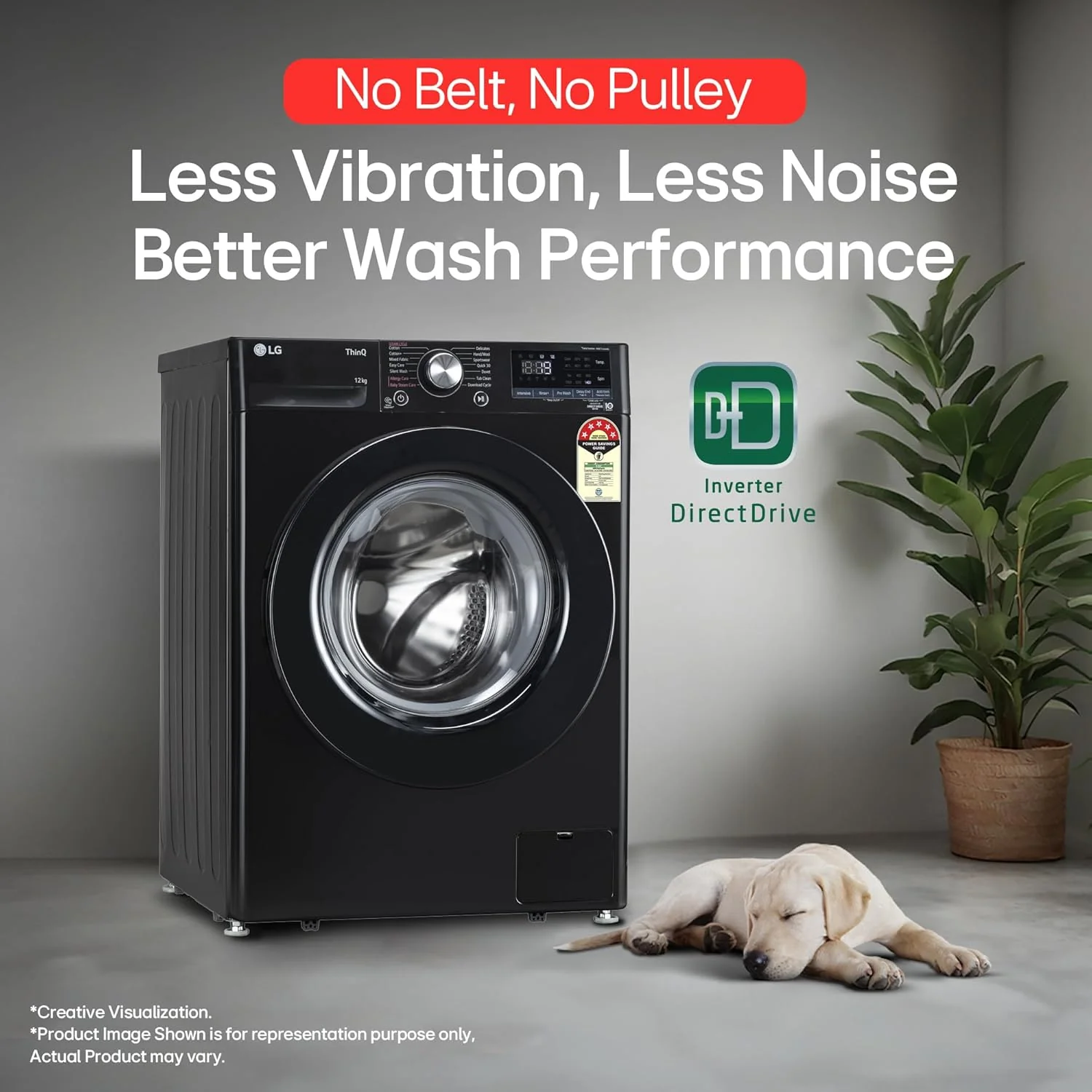 LG 12 Kg, 5 Star, AI Direct Drive Technology, Wi-Fi, Steam Fully Automatic Front-Loading Washing Machine (FHP1412Z3O, Intelligent &amp; Convenient Fabric Care, Allergy Care, In-Built Heater, Onyx Black) - Image 8