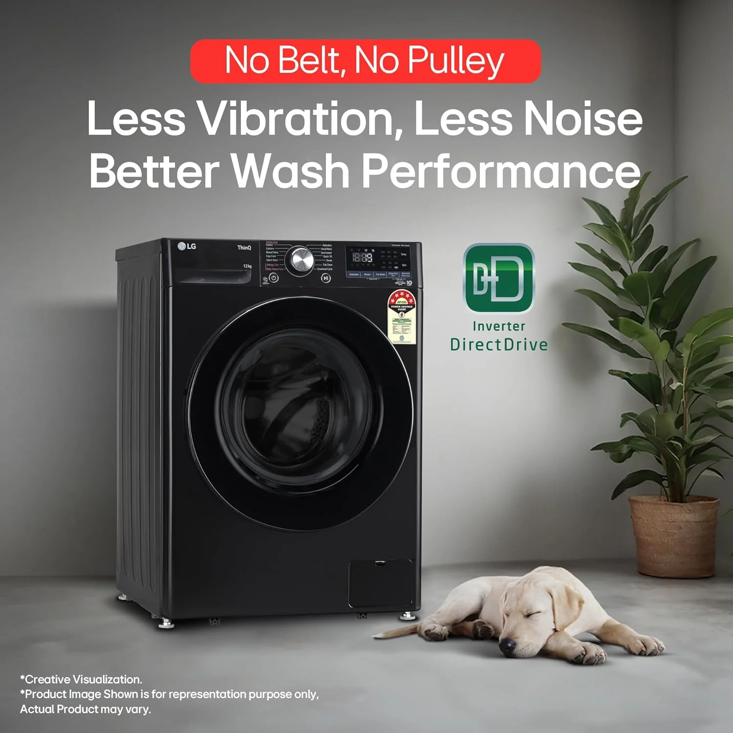 LG 12 Kg, 5 Star, AI Direct Drive Technology, Wi-Fi, Steam Fully Automatic Front-Loading Washing Machine (FHP1412Z5O, Intelligent &amp; Convenient Fabric Care, Allergy Care, Remote Control, Onyx Black) - Image 8