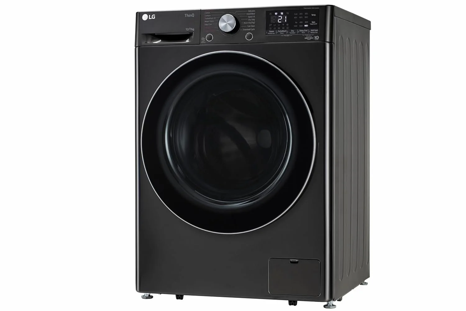LG 12 Kg (Wash) / 7 Kg (Dry), AI Direct Drive Technology, Steam+ &amp; Wi-Fi Front Load Fully Automatic Washer Dryer (FHD1207STB, Intelligent &amp; Convenient Fabric Care &amp; Turbowash 360, Platinum Black) - Image 3
