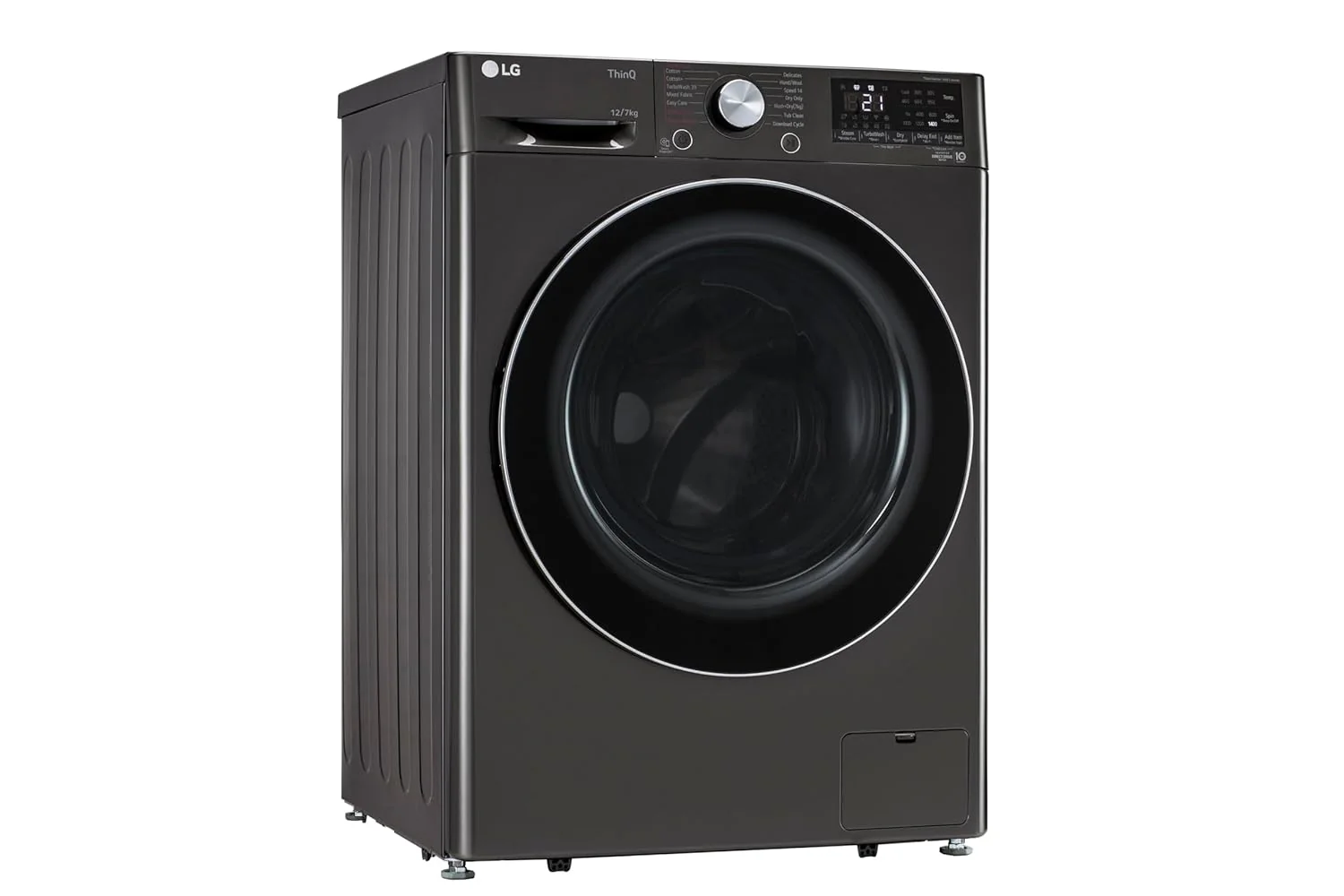 LG 12 Kg (Wash) / 7 Kg (Dry), AI Direct Drive Technology, Steam+ &amp; Wi-Fi Front Load Fully Automatic Washer Dryer (FHD1207STB, Intelligent &amp; Convenient Fabric Care &amp; Turbowash 360, Platinum Black) - Image 4