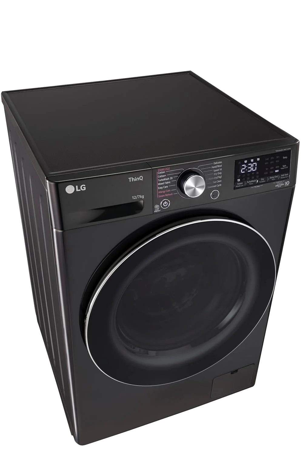 LG 12 Kg (Wash) / 7 Kg (Dry), AI Direct Drive Technology, Steam+ &amp; Wi-Fi Front Load Fully Automatic Washer Dryer (FHD1207STB, Intelligent &amp; Convenient Fabric Care &amp; Turbowash 360, Platinum Black) - Image 5
