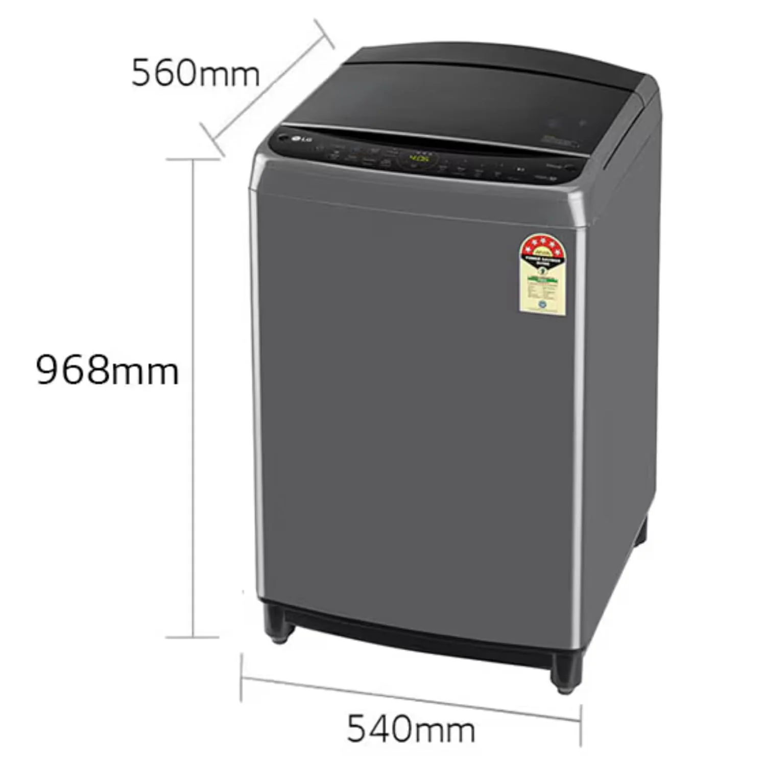 LG 12Kg Top Load Washing Machine, AI Direct Drive™, Middle Black THD12SWM - Image 2