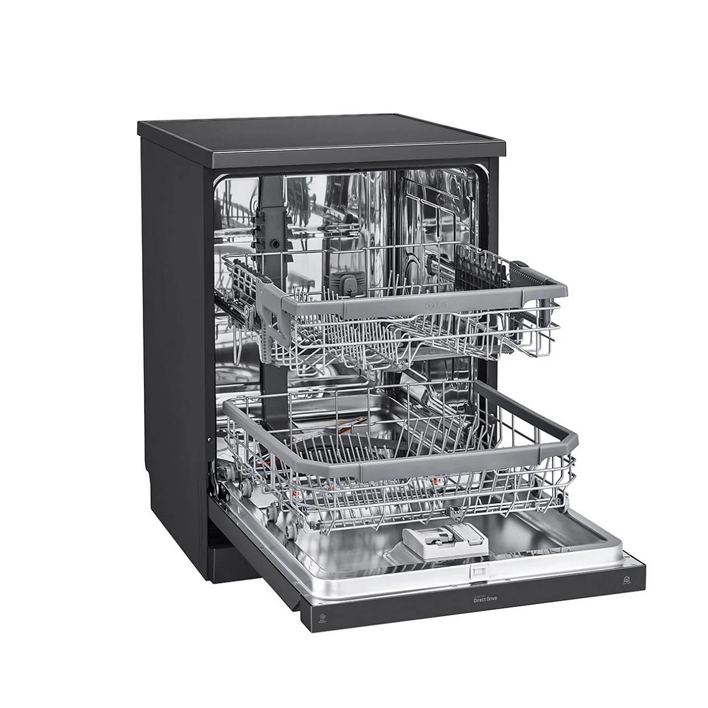 LG 14 Place Setting Free Standing Dish Washer with TrueSteam, QuadWash, EasyRack Plus, Wi-Fi Enabled (DFB424FM, Matte Black, Inverter Direct Drive Motor) - Image 11