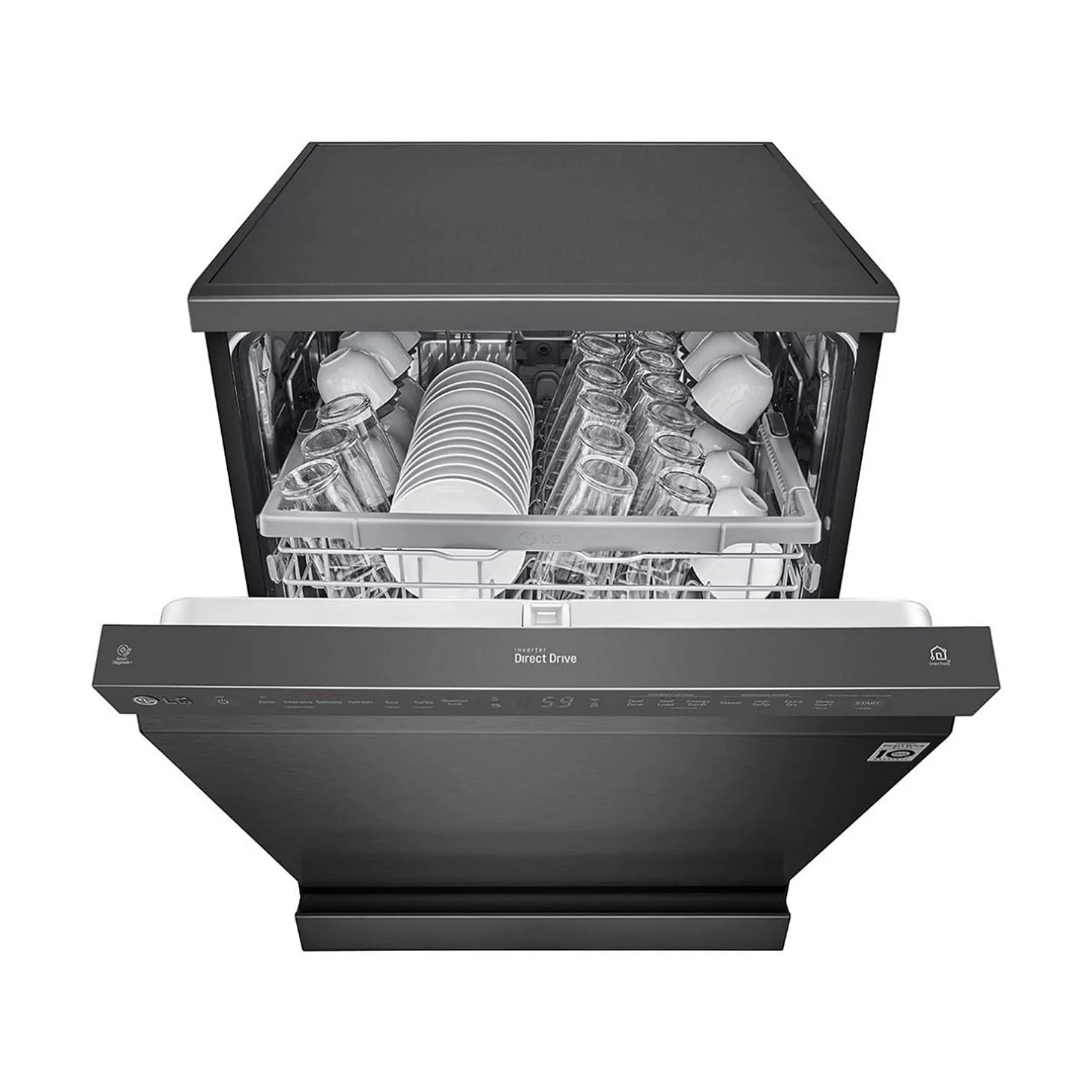 LG 14 Place Setting Free Standing Dish Washer with TrueSteam, QuadWash, EasyRack Plus, Wi-Fi Enabled (DFB424FM, Matte Black, Inverter Direct Drive Motor) - Image 5