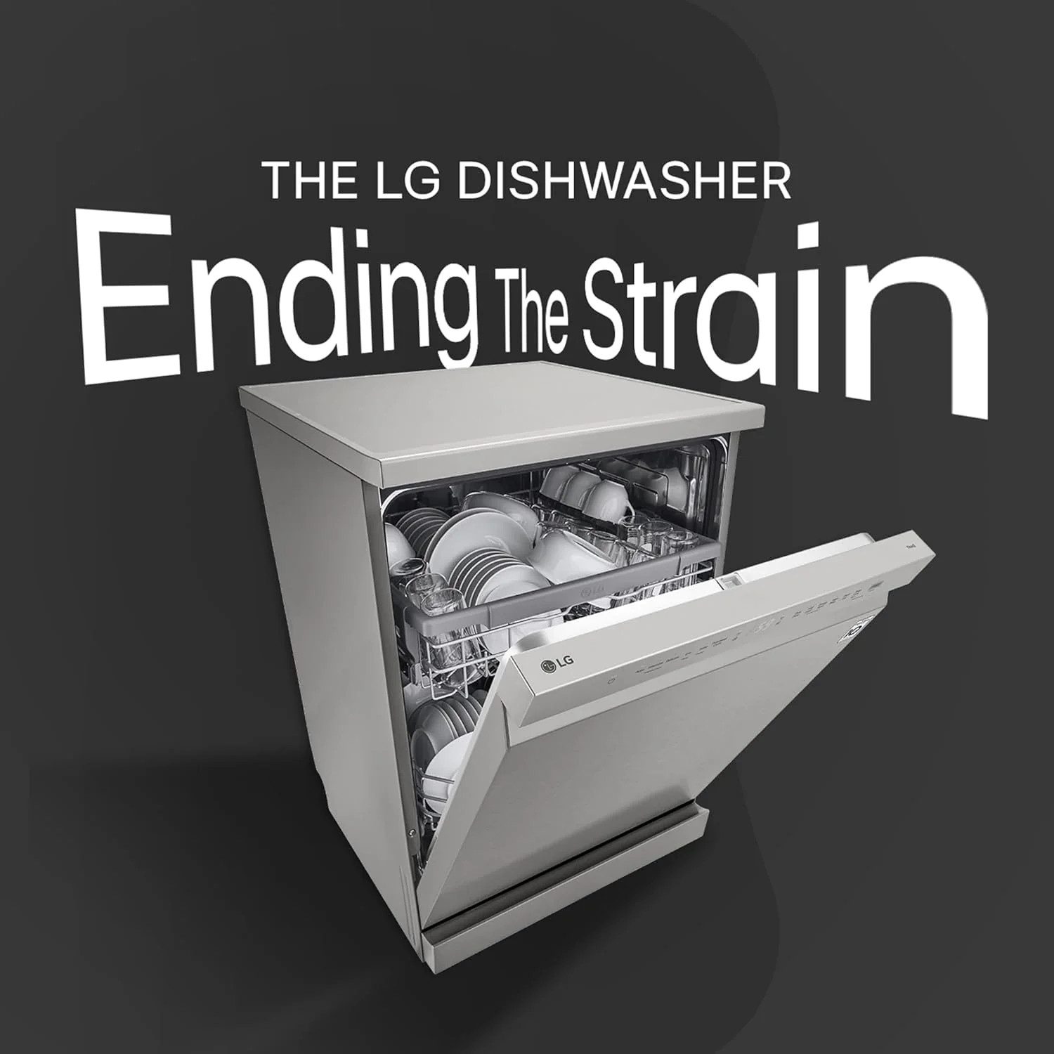 LG 14 Place Setting Free Standing Dishwasher with QuadWash, EasyRack Plus, Wi-Fi Enabled (DFB512FP, Platinum Silver Ⅲ, Inverter Direct Drive Motor) - Image 3