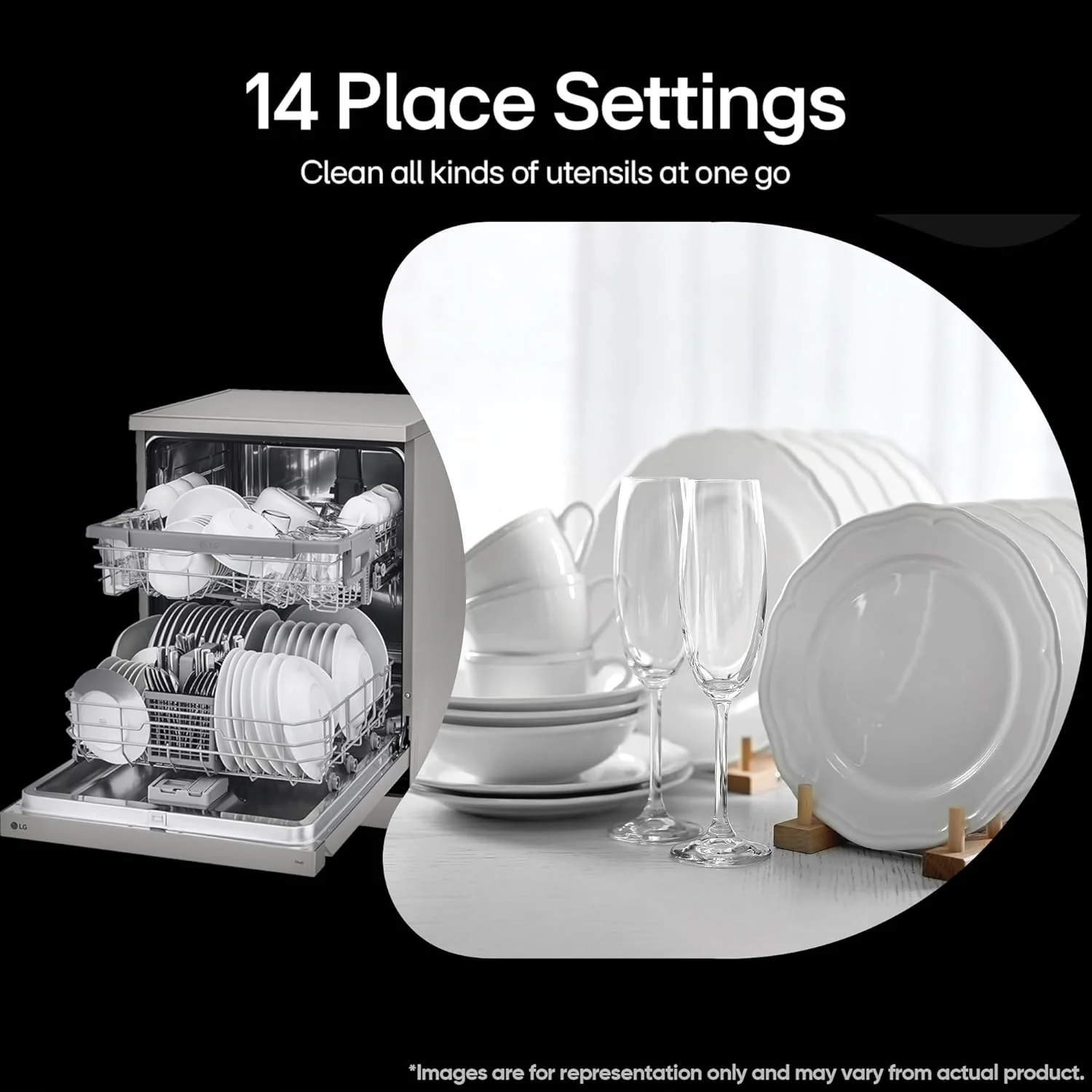 LG 14 Place Setting Free Standing Dishwasher with QuadWash, EasyRack Plus, Wi-Fi Enabled (DFB512FP, Platinum Silver Ⅲ, Inverter Direct Drive Motor) - Image 7