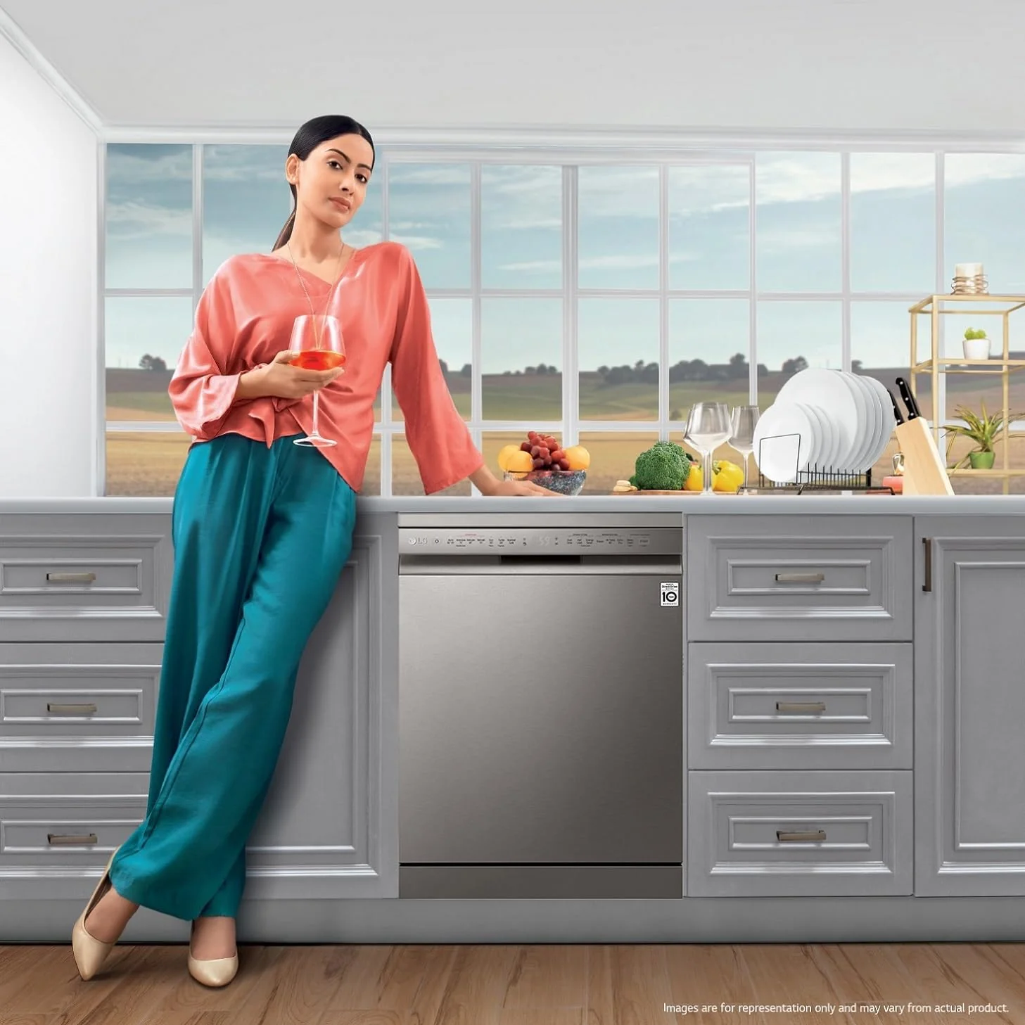 LG 14 Place Settings Inverter Direct Drive, Wi-Fi Free Standing Dishwasher (DFB424FP, Silver, Silent Operation, Tough Stain Removal, Adjustable racks & TrueSteam) - Image 12