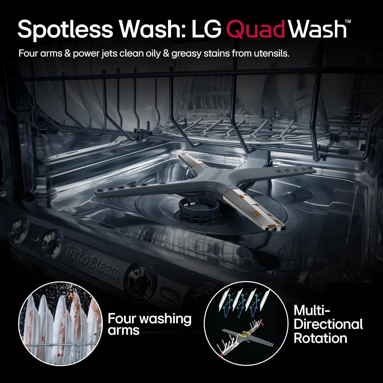 LG 14 Place Settings Inverter Direct Drive, Wi-Fi Free Standing Dishwasher (DFB424FP, Silver, Silent Operation, Tough Stain Removal, Adjustable racks & TrueSteam) - Image 7
