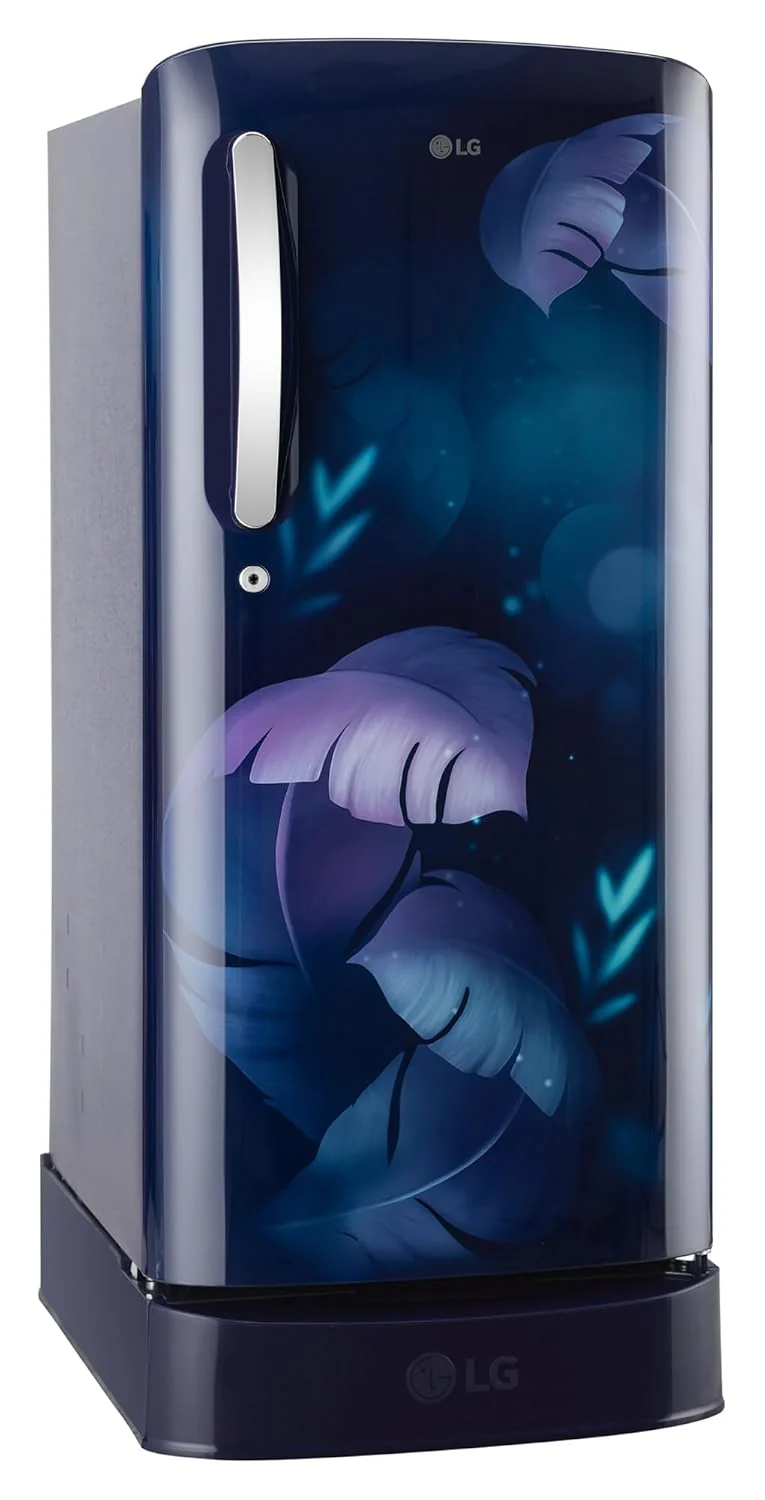 LG 185 L, 5 Star, Smart Inverter Compressor, Direct Cool Single Door Refrigerator (GL-D201ABIU.BBIZEBN, Blue ILAN, Moist N Fresh, Auto Smart Connect &amp; Base Stand Drawer) - Image 7