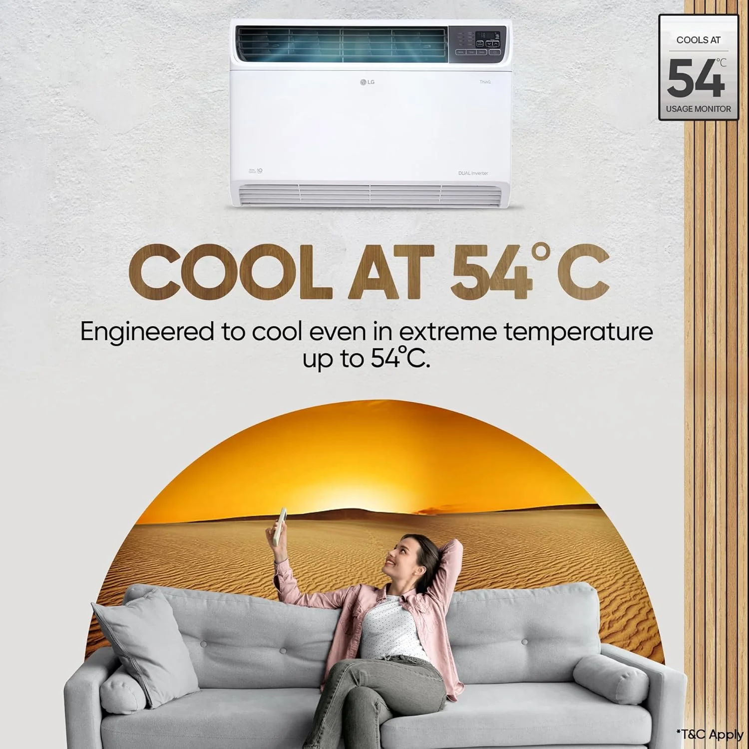 LG 2 Ton 4 Star Wi-Fi DUAL Inverter Window AC (Copper, Convertible 4-in-1 cooling, 4 Way Air Swing, HD Filter, UW-Q24WWYA, White) - Image 2
