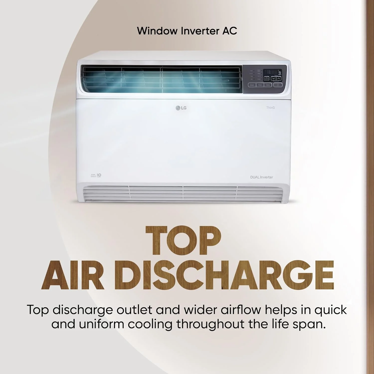 LG 2 Ton 4 Star Wi-Fi DUAL Inverter Window AC (Copper, Convertible 4-in-1 cooling, 4 Way Air Swing, HD Filter, UW-Q24WWYA, White) - Image 4