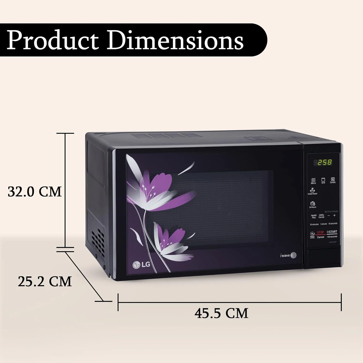 LG 20 L Grill / Solo Microwave Oven with Auto Cook Menu, Energy Saving, Quartz Heater, Anti Bacterial Cavity, Black MH2044BP - Image 8