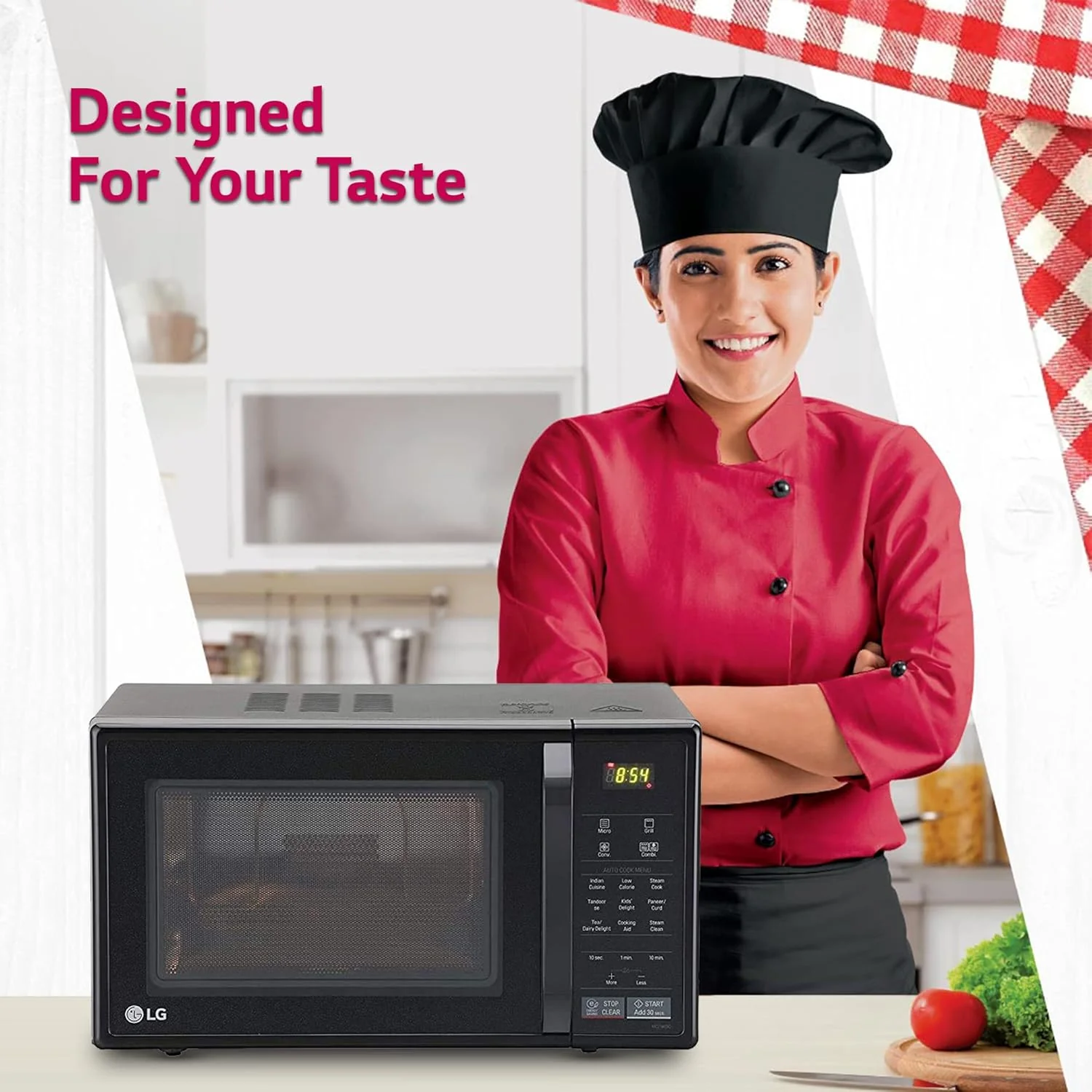 LG 21 L Convection Microwave Oven (MC2146BG, Glossy Black, with Glass Door, 151 Auto Cook Menu, Quartz Heater, Health Plus Menu) - Image 13