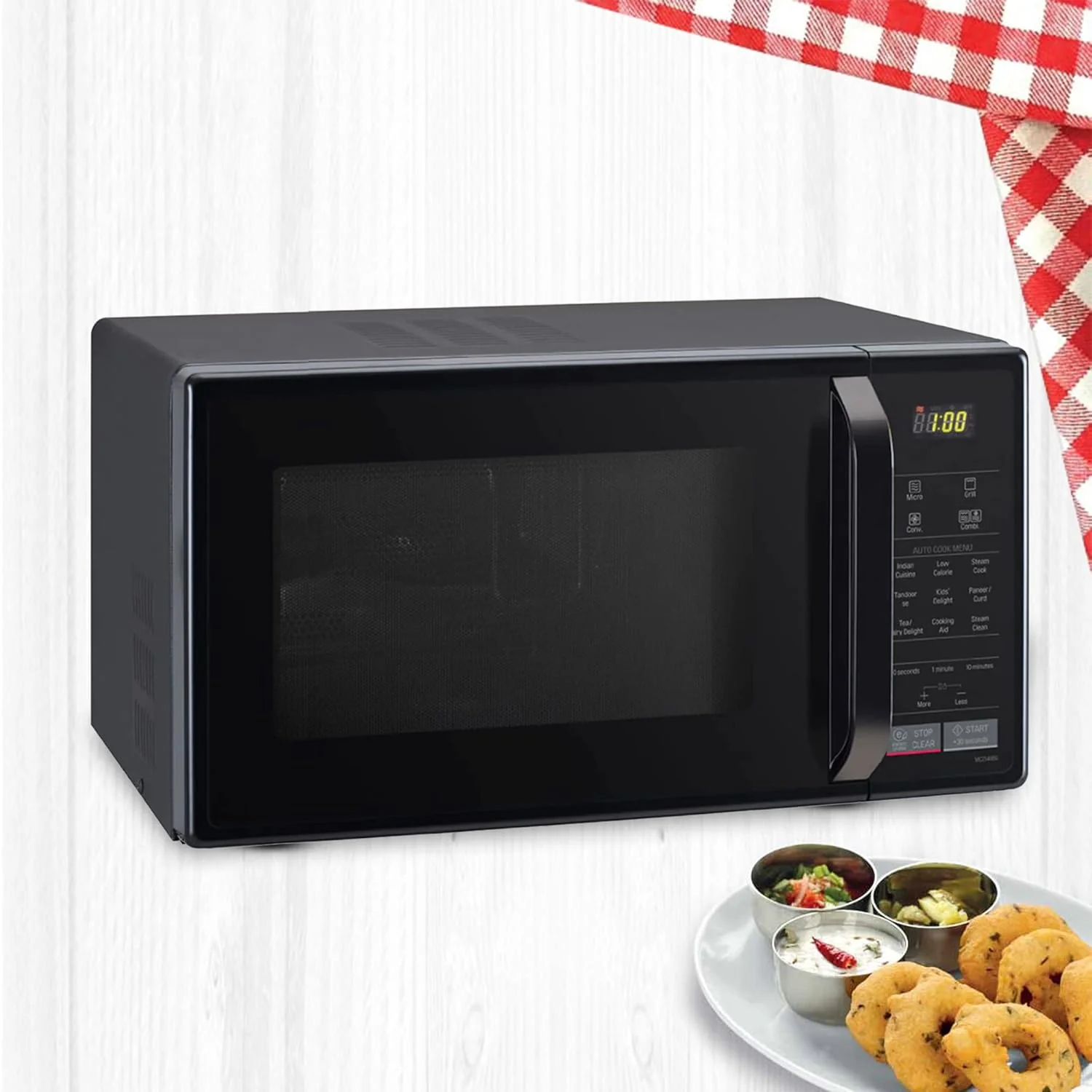 LG 21 L Convection Microwave Oven (MC2146BG, Glossy Black, with Glass Door, 151 Auto Cook Menu, Quartz Heater, Health Plus Menu) - Image 3