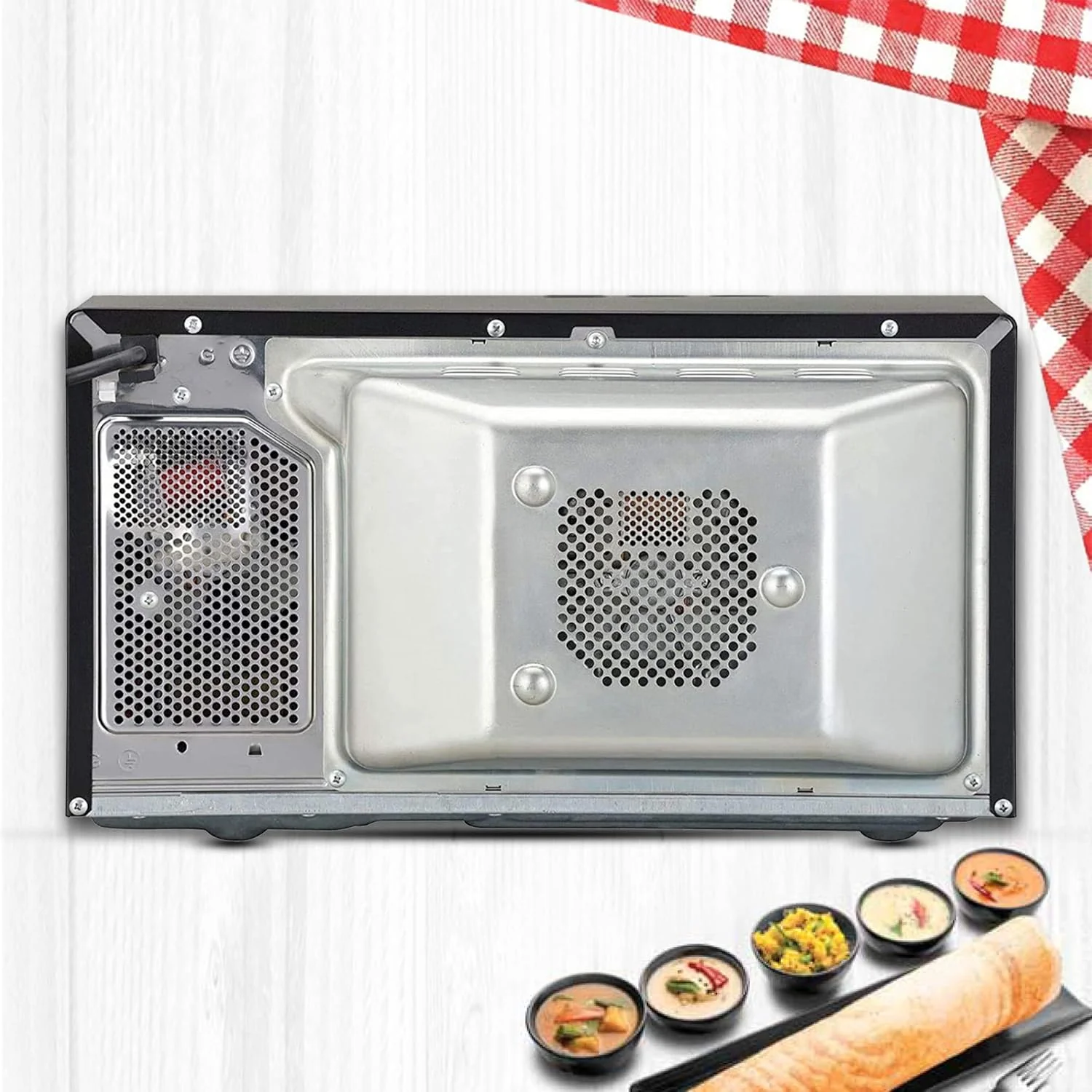 LG 21 L Convection Microwave Oven (MC2146BG, Glossy Black, with Glass Door, 151 Auto Cook Menu, Quartz Heater, Health Plus Menu) - Image 4